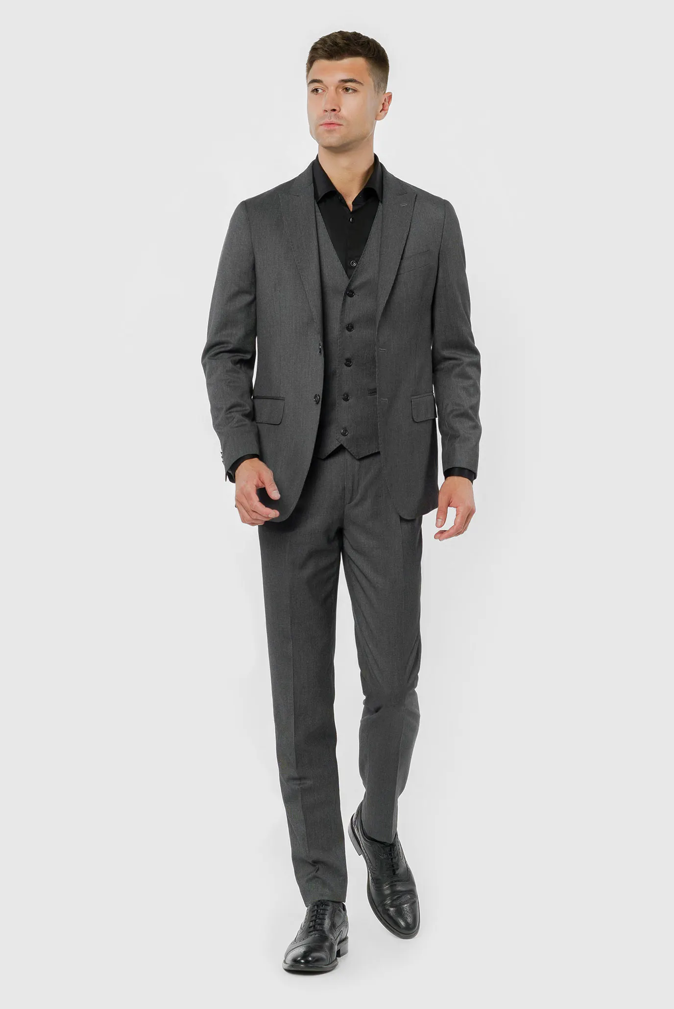 Чоловічий темно-сірий костюм (піджак, брюки) 2
