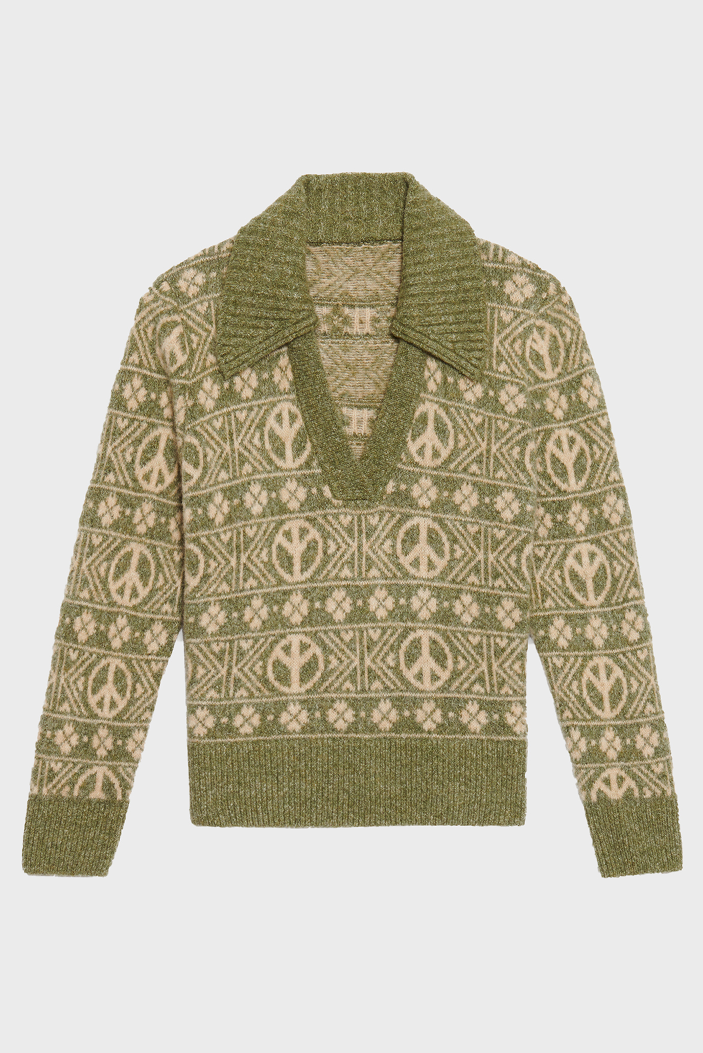 Женский зеленый пуловер 1