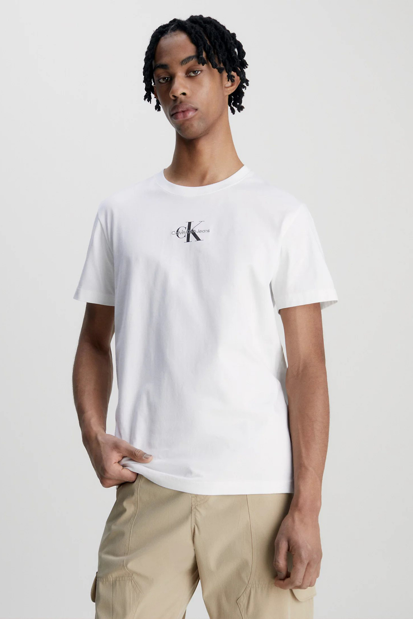 Мужская белая футболка MONOLOGO REGULAR TEE 1