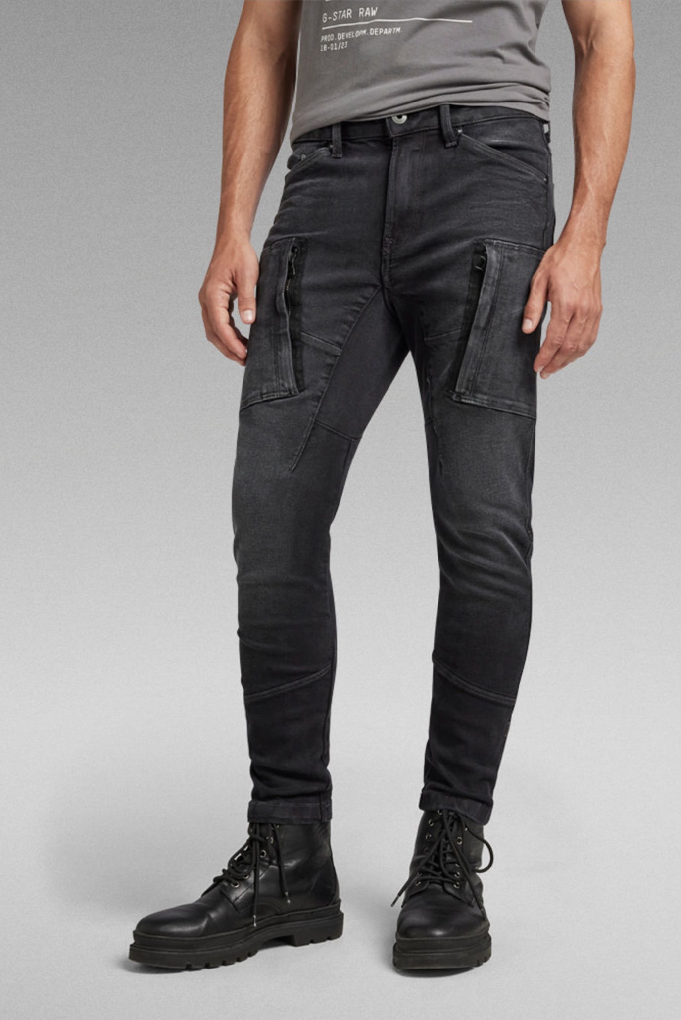 Чоловічі сірі джинси Denim cargo 3D Skinny 1