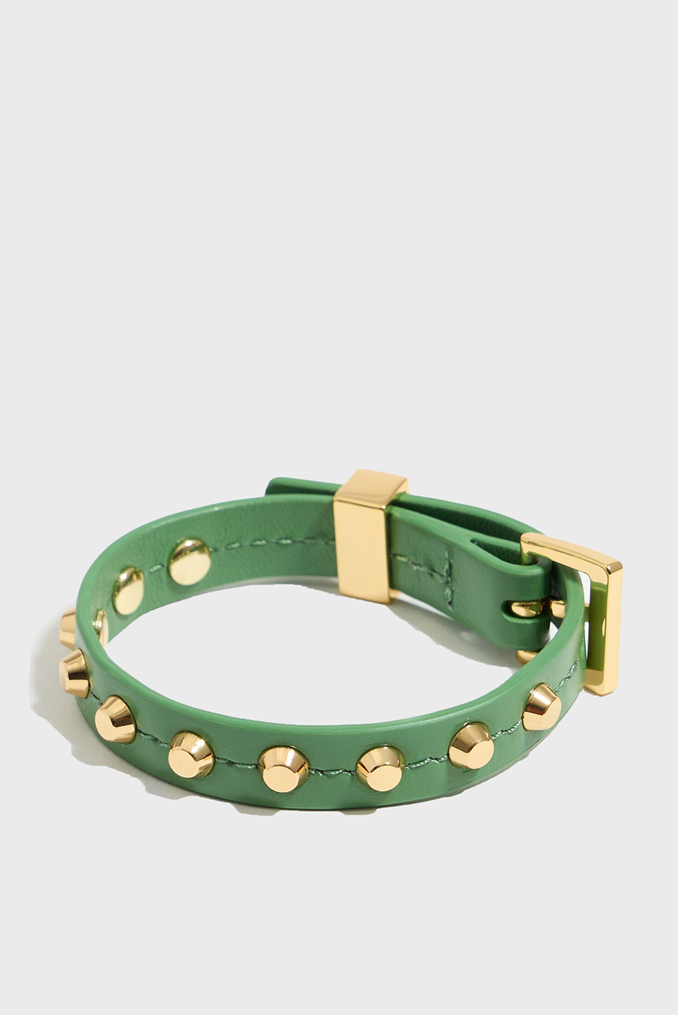 Женский зеленый кожаный браслет 1