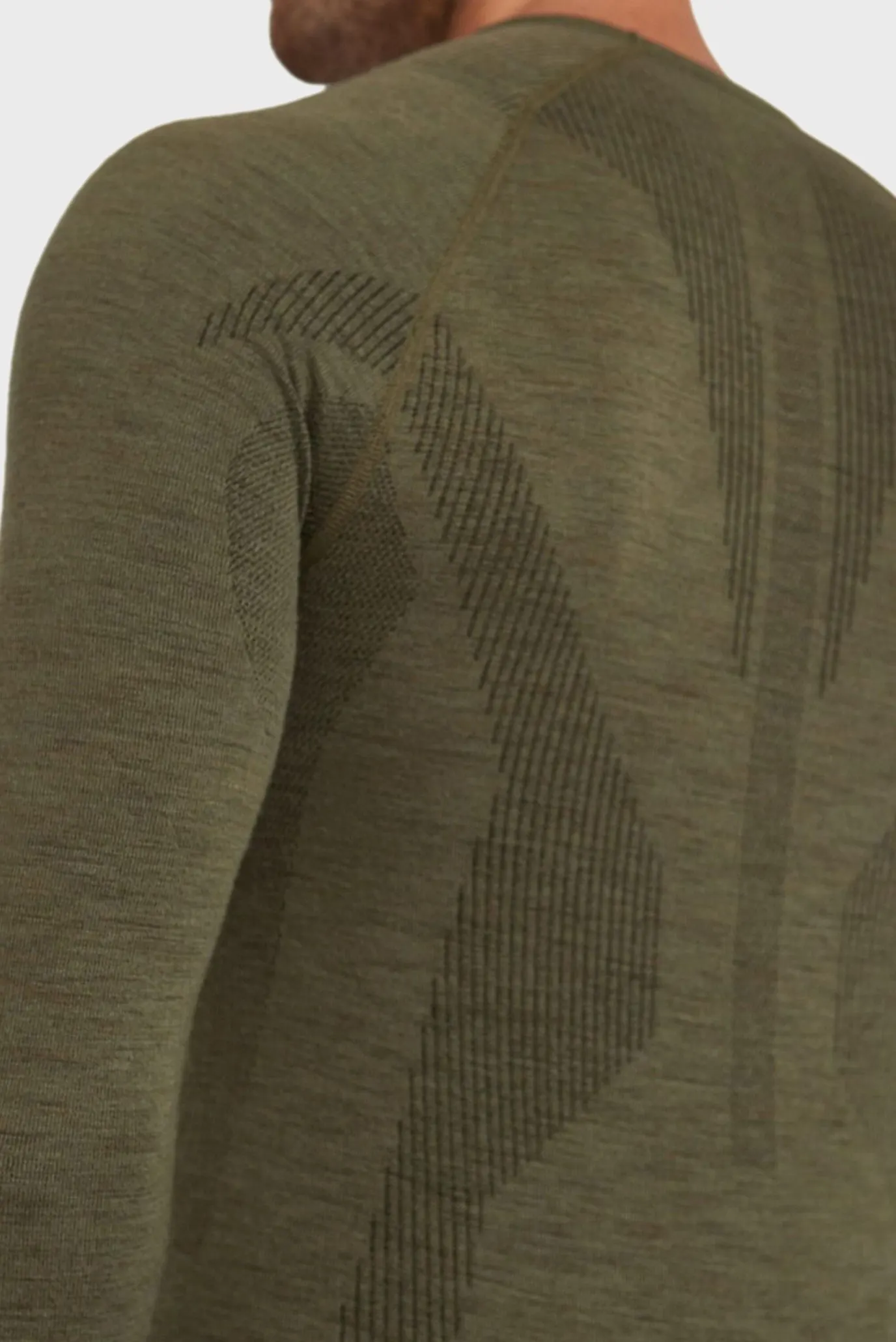 Чоловічий оливковий вовняний термореглан TECH 5