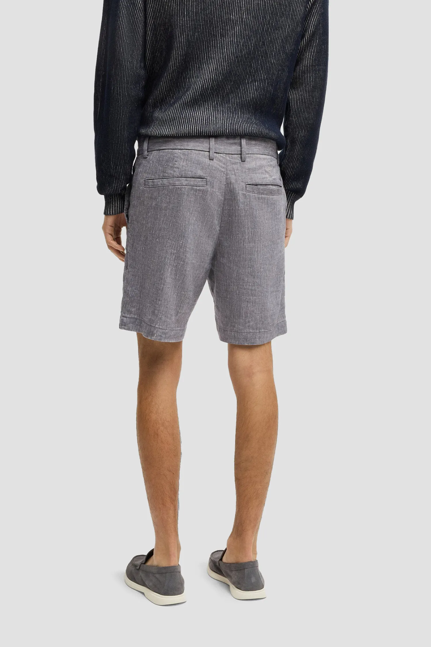 Мужские серые льняные шорты 2