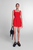 Женское красное твидовое платье