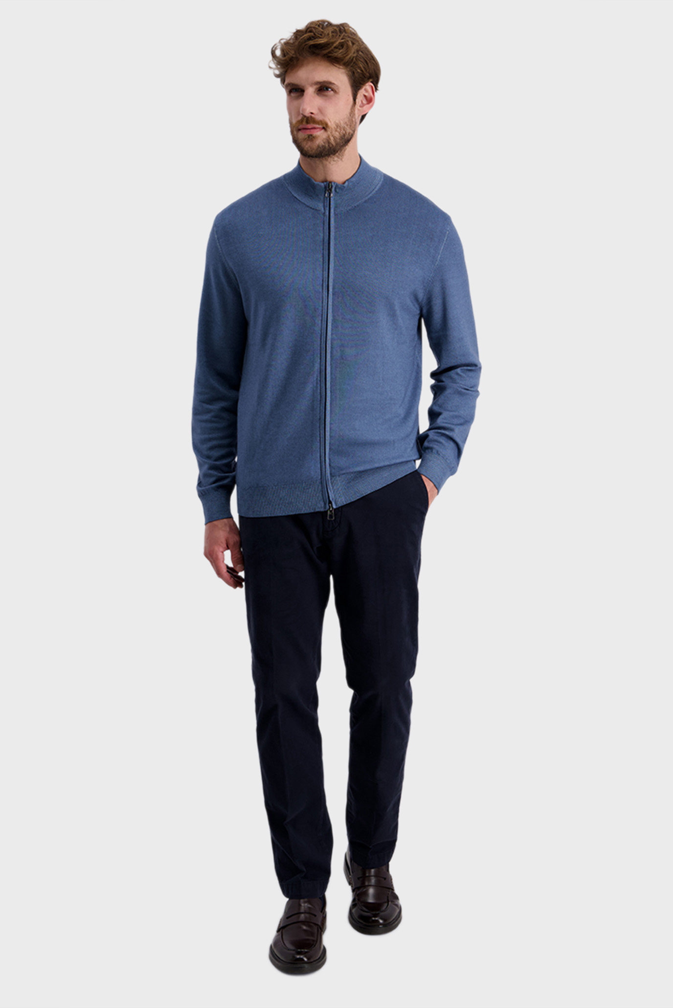 Мужской синий шерстяной кардиган Синий XL Pierre Cardin PC.-C5 50709.5037 Мужской синий шерстяной кардиган Синий XL Pierre Cardin PC.-C5 50709.5037