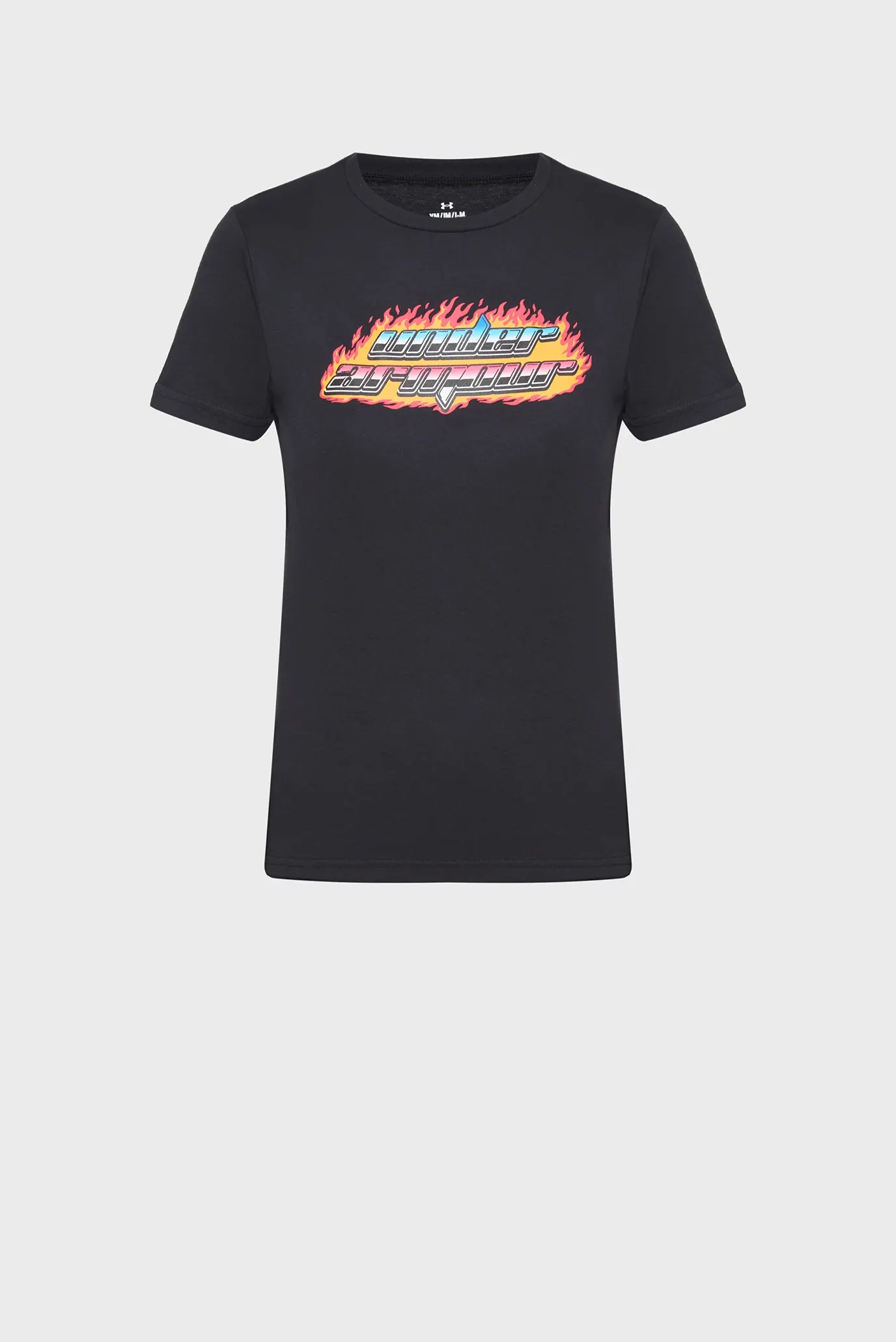 Дитяча чорна футболка UA Flame WM SS 1