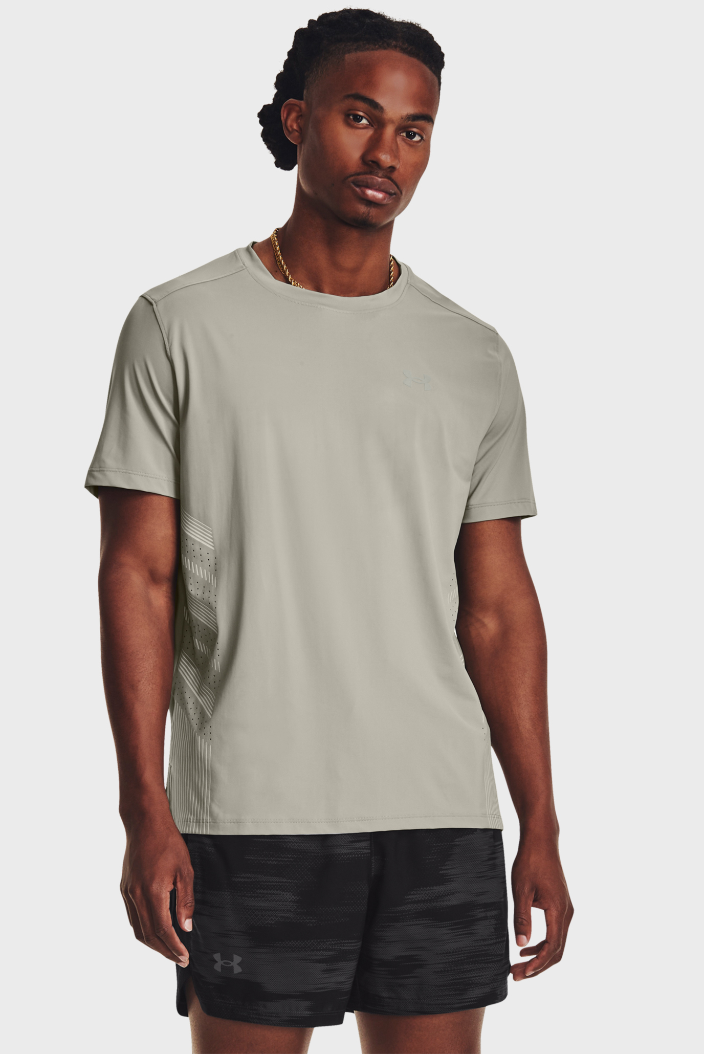 Мужская оливковая футболка UA LASER SHORTSLEEVE 1