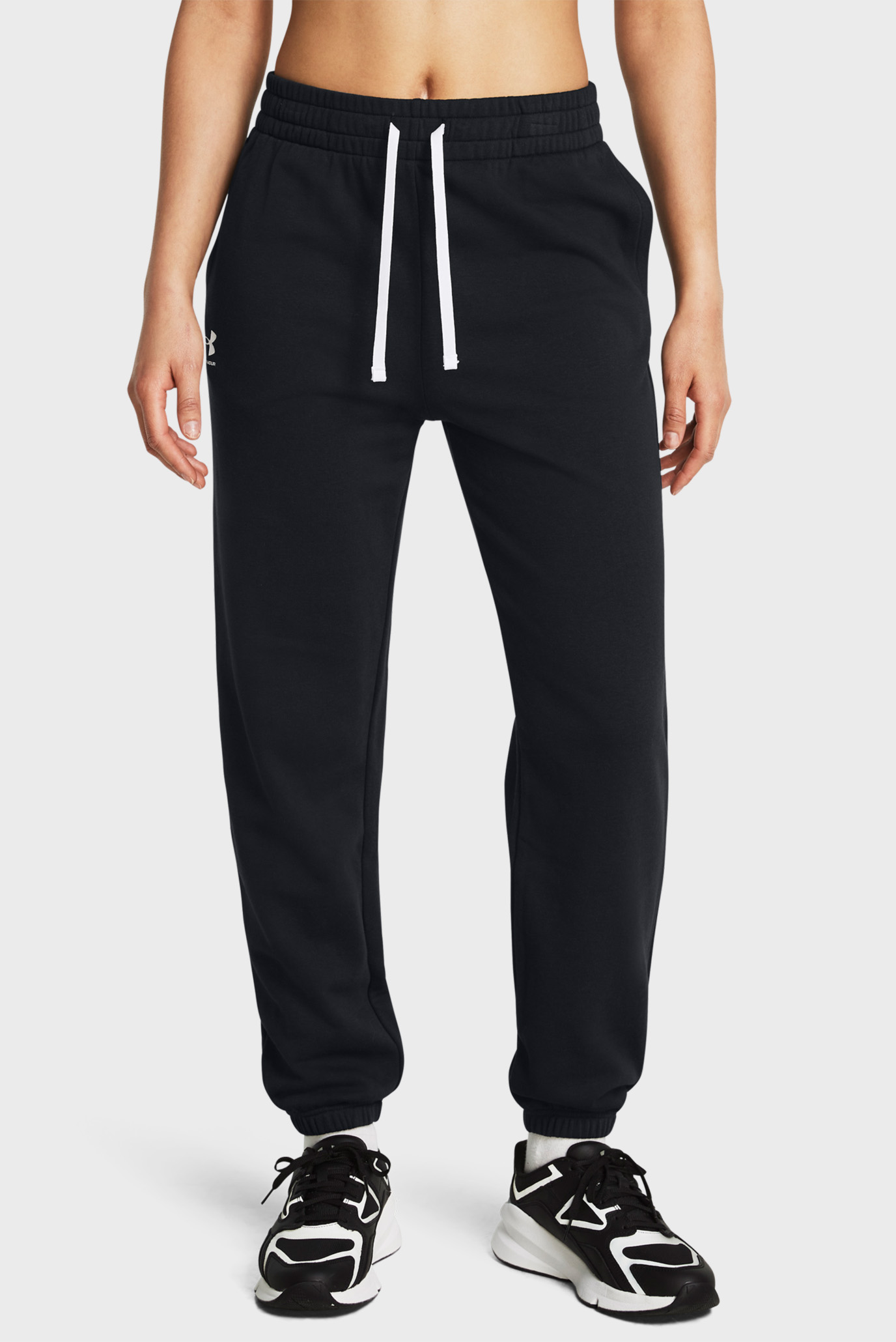 Женские черные спортивные брюки UA Rival Terry Jogger 1