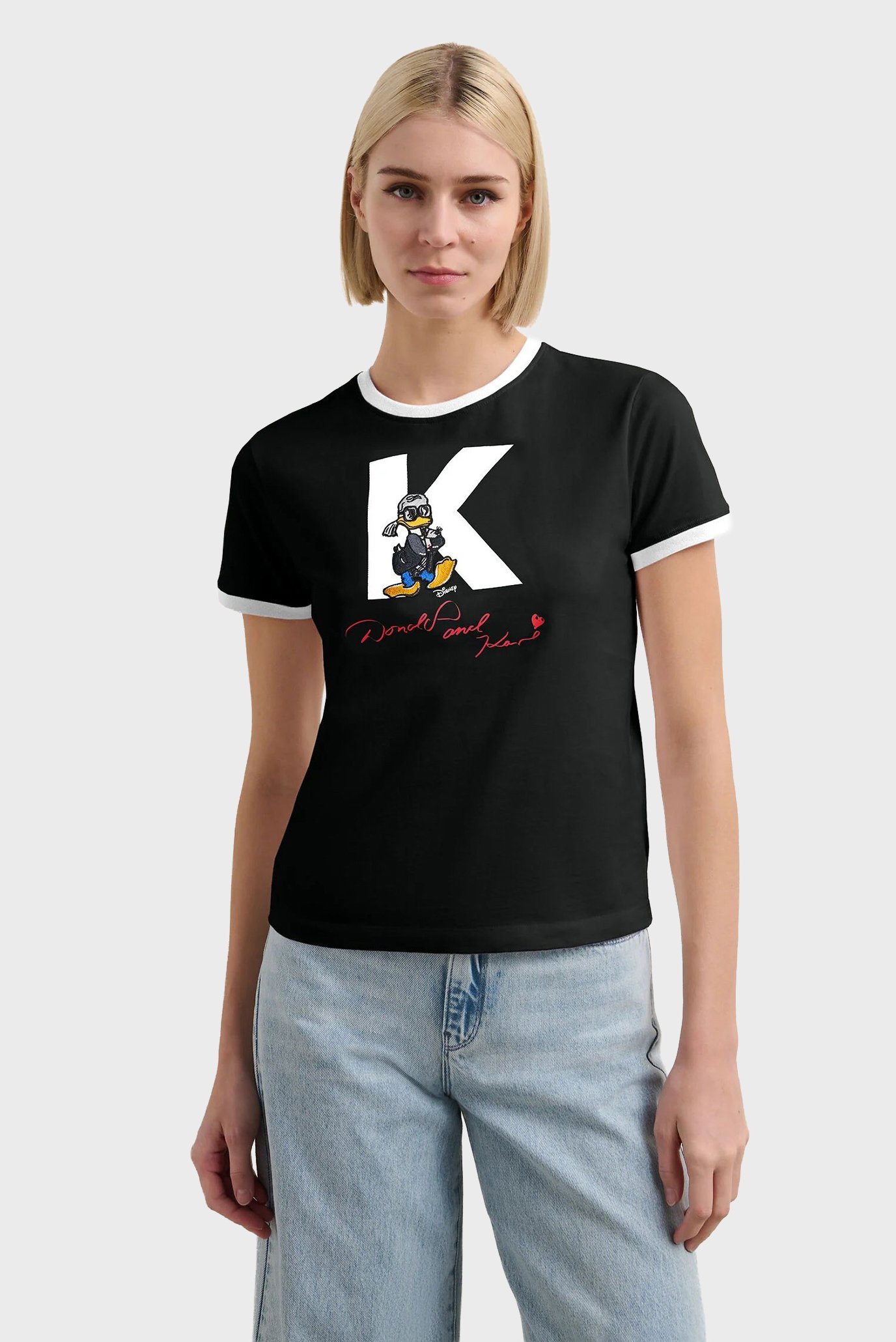 Женская черная футболка KL INITIAL X DISNEY Черный XS Karl Lagerfeld A3W17089 Женская черная футболка KL INITIAL X DISNEY Черный XS Karl Lagerfeld A3W17089