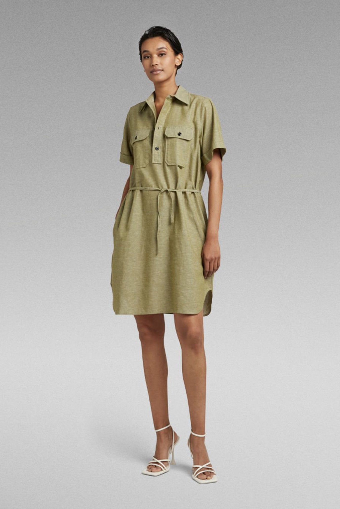 Женское оливковое платье Millery pockets dress 1