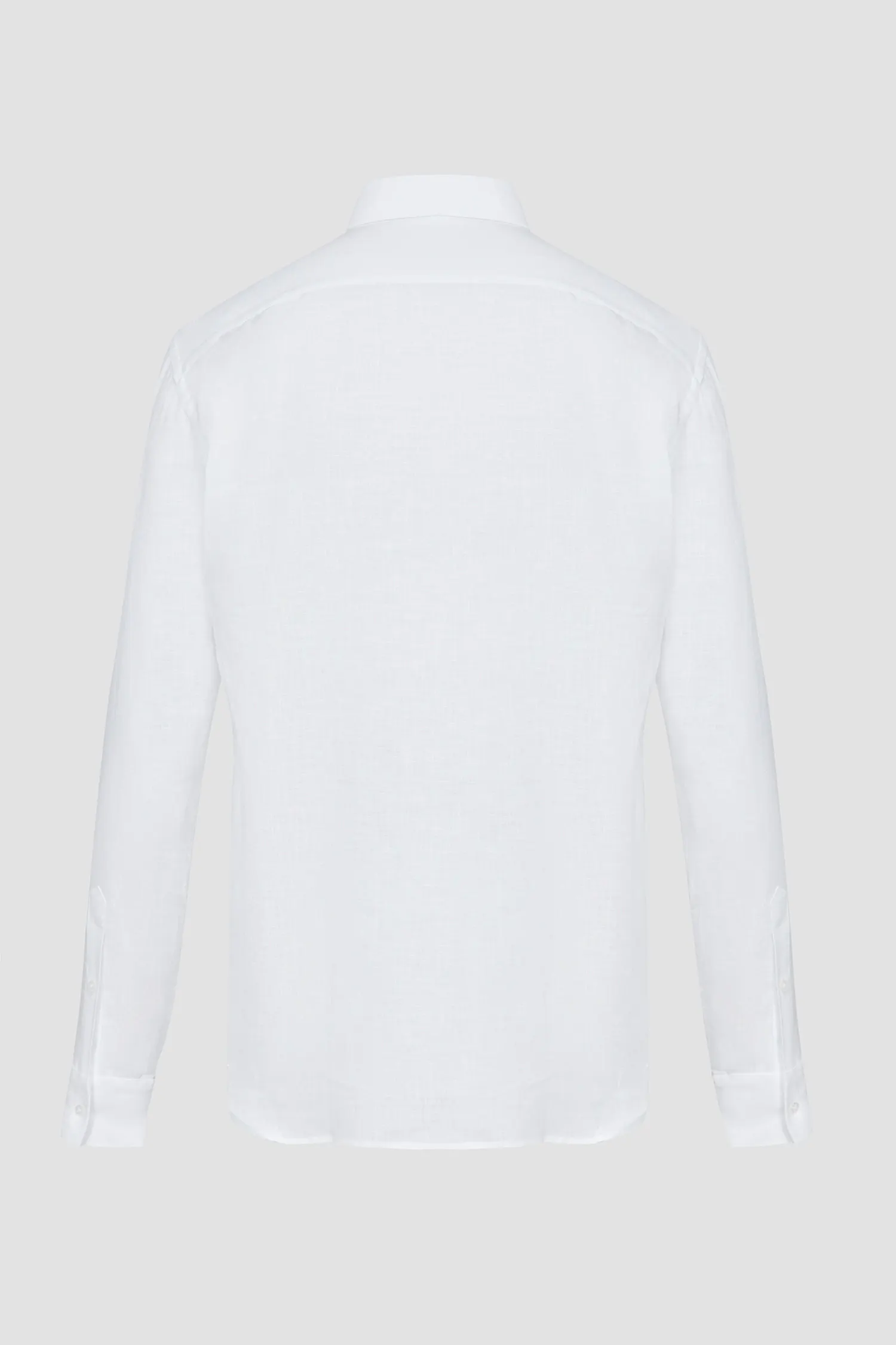 Мужская белая льняная рубашка 2