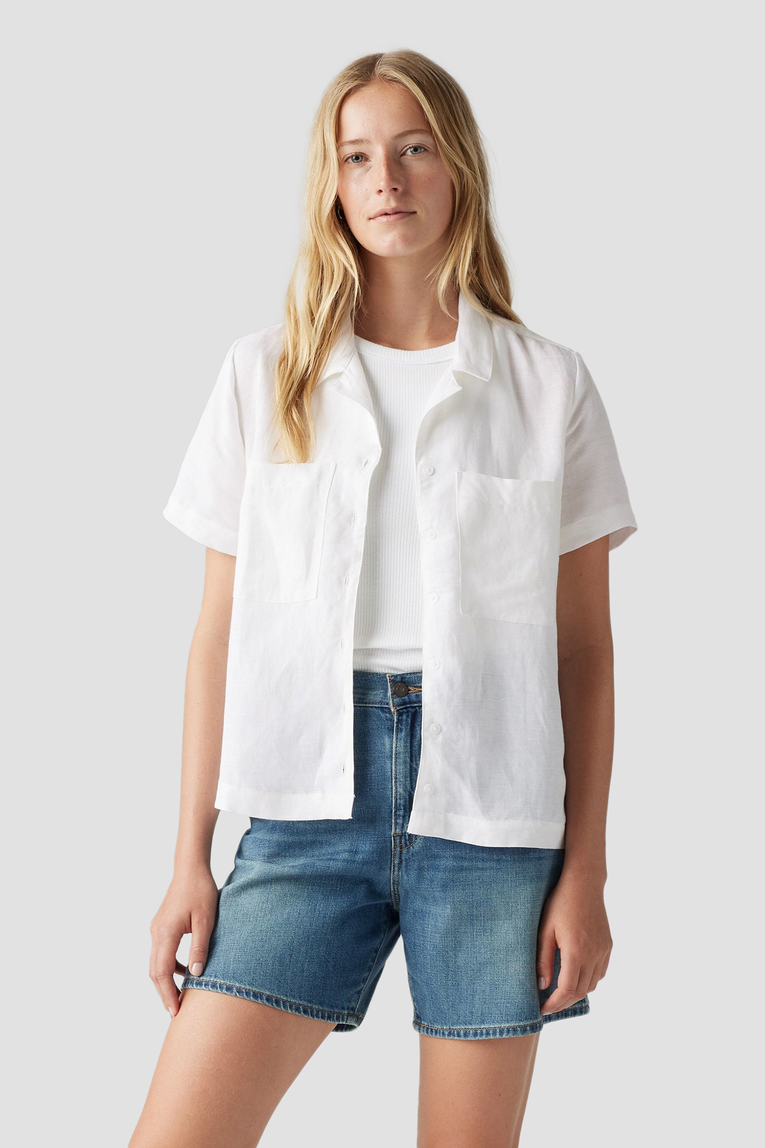 Женская белая льняная рубашка Белый S Levi’s® 001HO;0000 Женская белая льняная рубашка Белый S Levi’s® 001HO;0000
