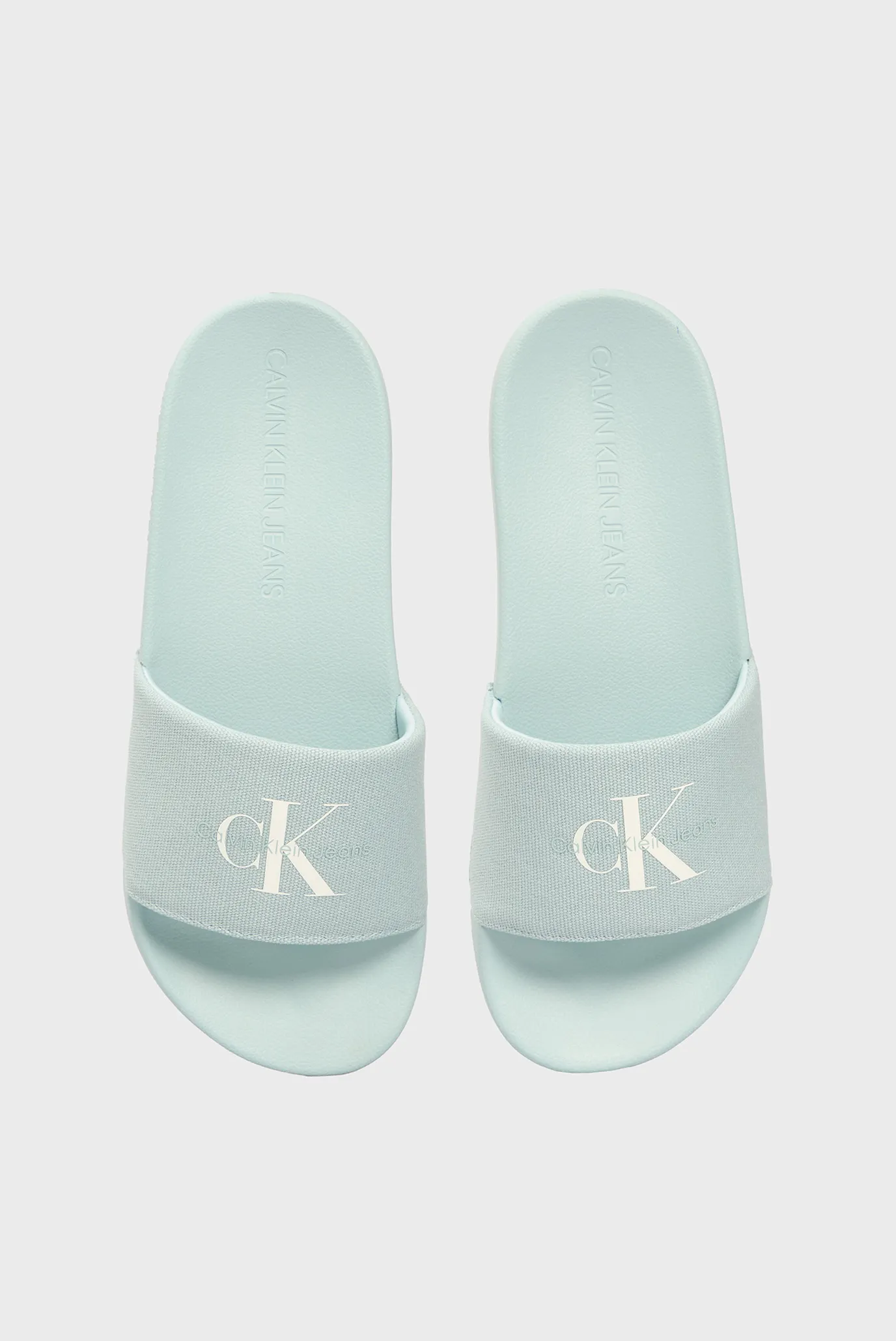 Женские голубые слайдеры MONOGRAM 4