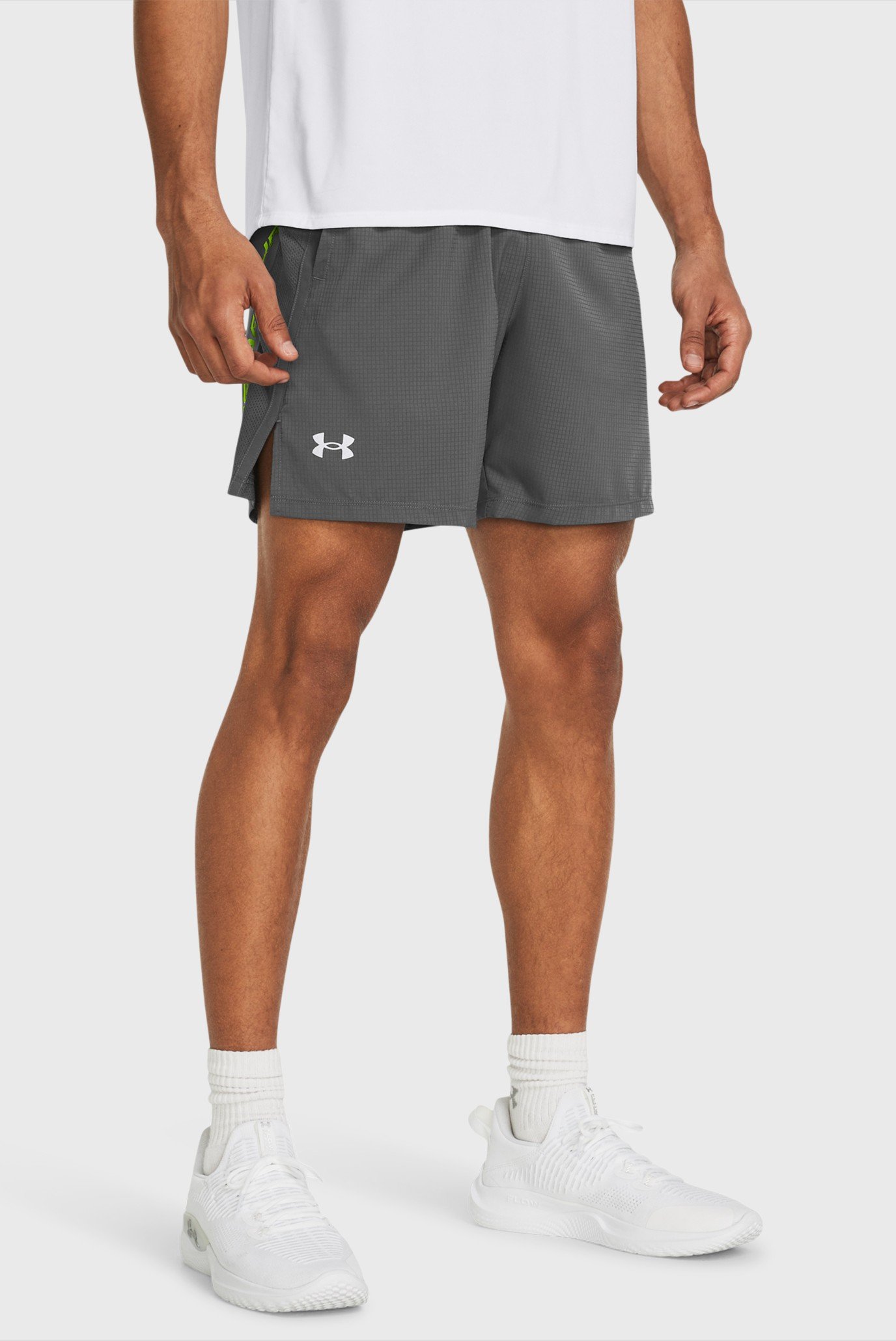 Чоловічі сірі шорти UA JD Launch Grphc Shorts 1