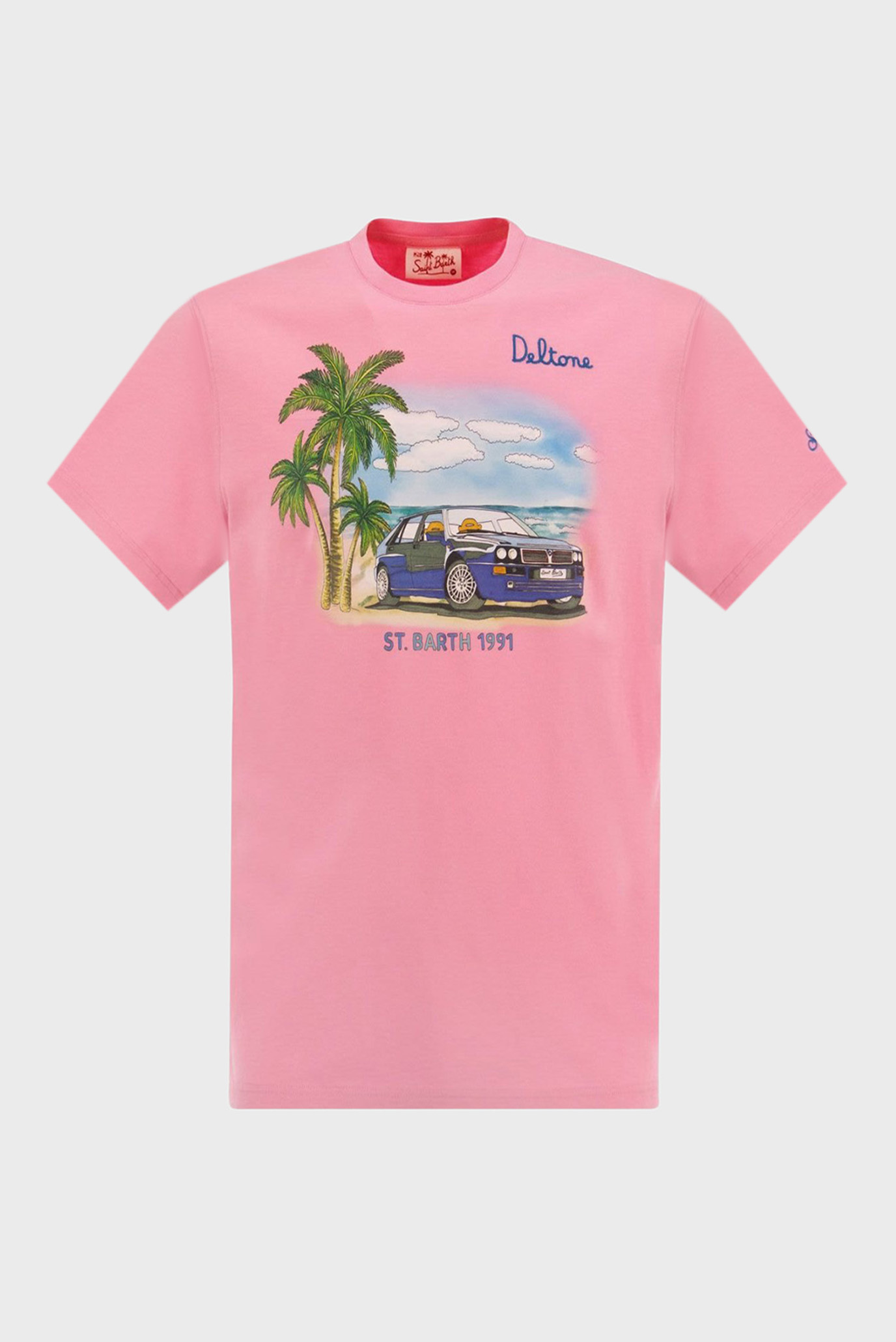 Мужская розовая футболка LANCIA PALM 1