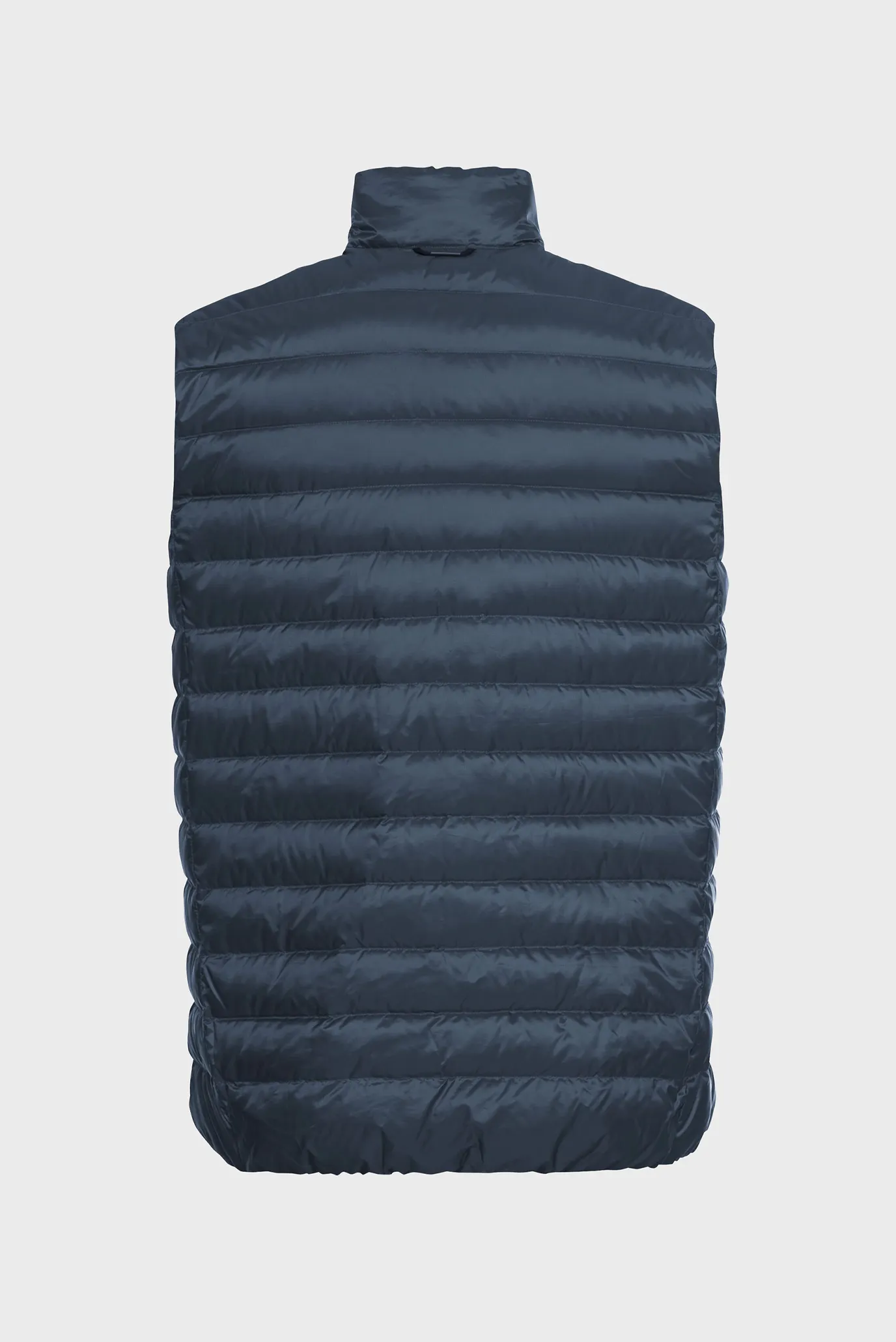 Мужской темно-синий пуховый жилет 7