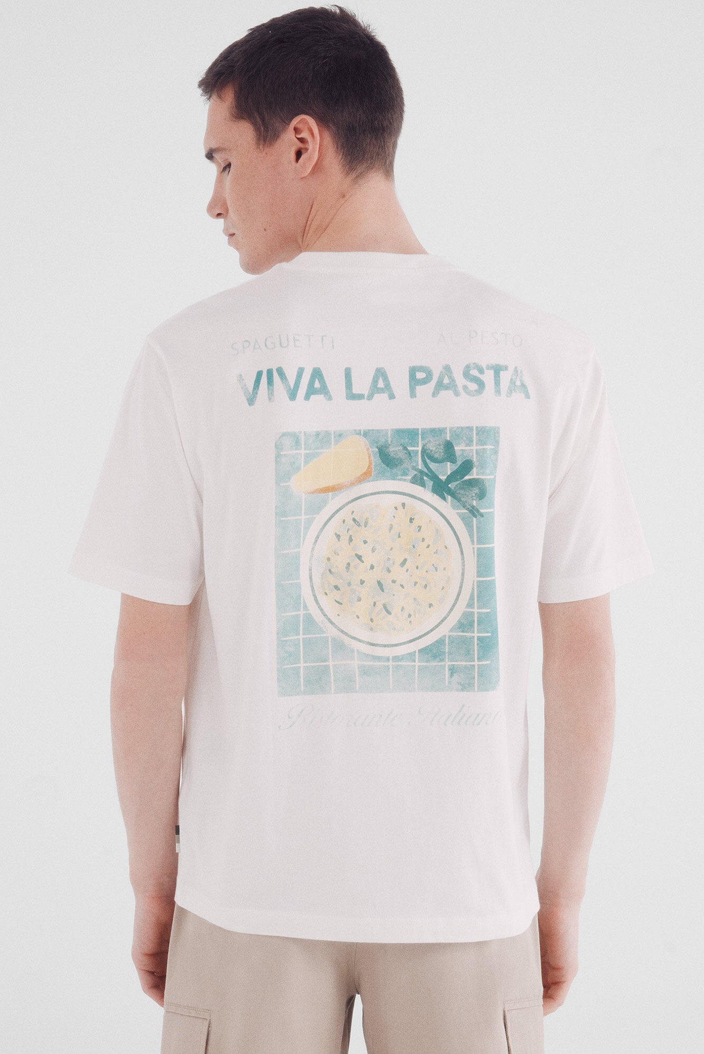 Мужская белая футболка Long live pasta Белый XXL SPRINGFIELD 269156 Мужская белая футболка Long live pasta Белый XXL SPRINGFIELD 269156