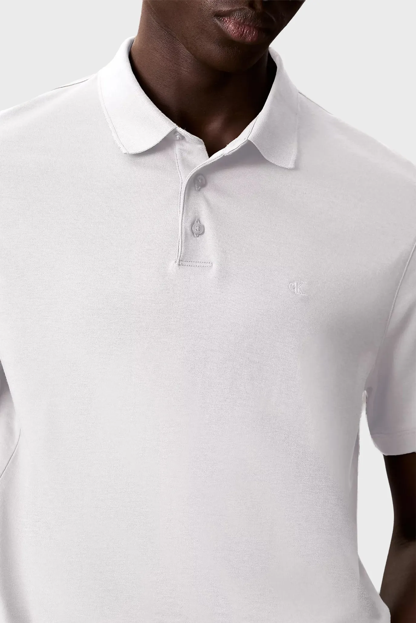 Чоловіче біле поло SUPIMA CHEST 2