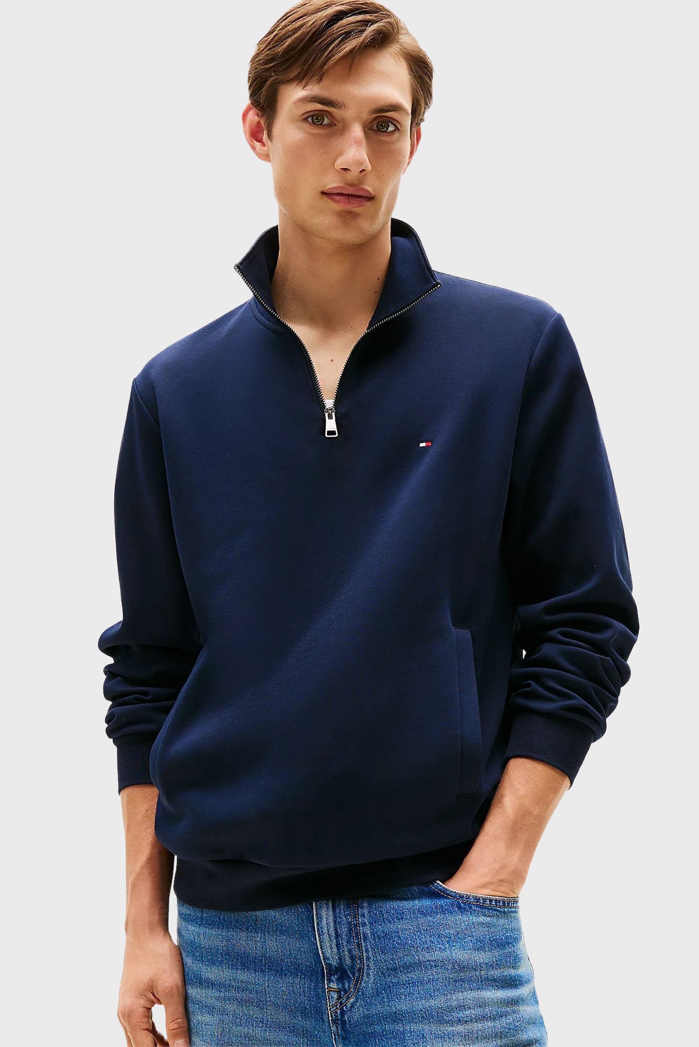 Мужская темно-синяя спортивная кофта ESSENTIAL INTECHNO Синий L Tommy Hilfiger MW0MW36510 Мужская темно-синяя спортивная кофта ESSENTIAL INTECHNO Синий L Tommy Hilfiger MW0MW36510