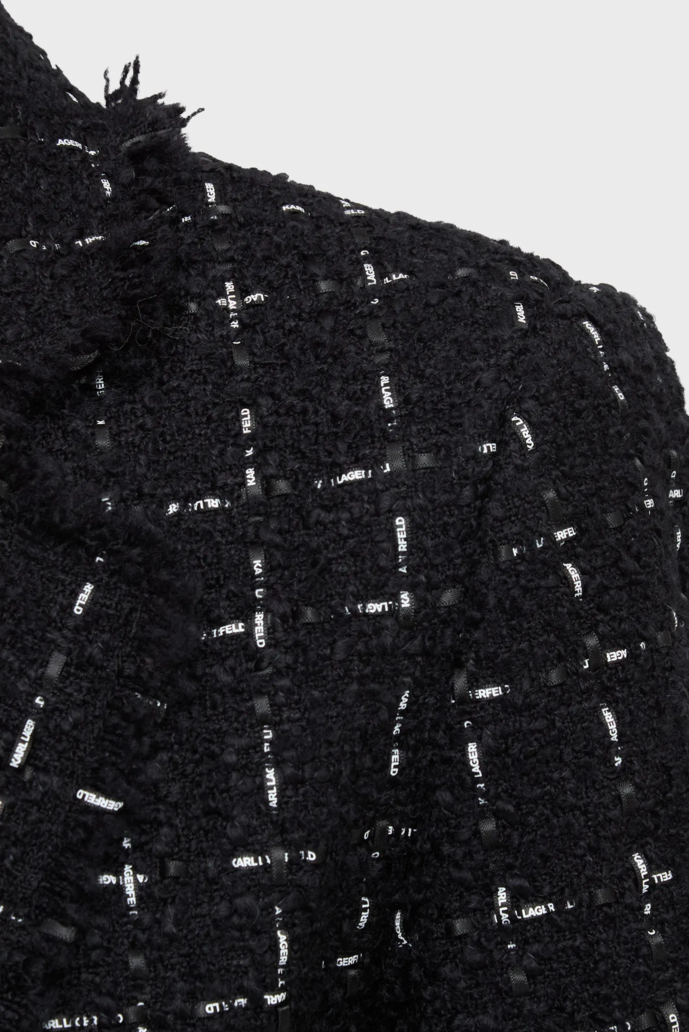 Женский черный шерстяной твидовый жакет boucle 3