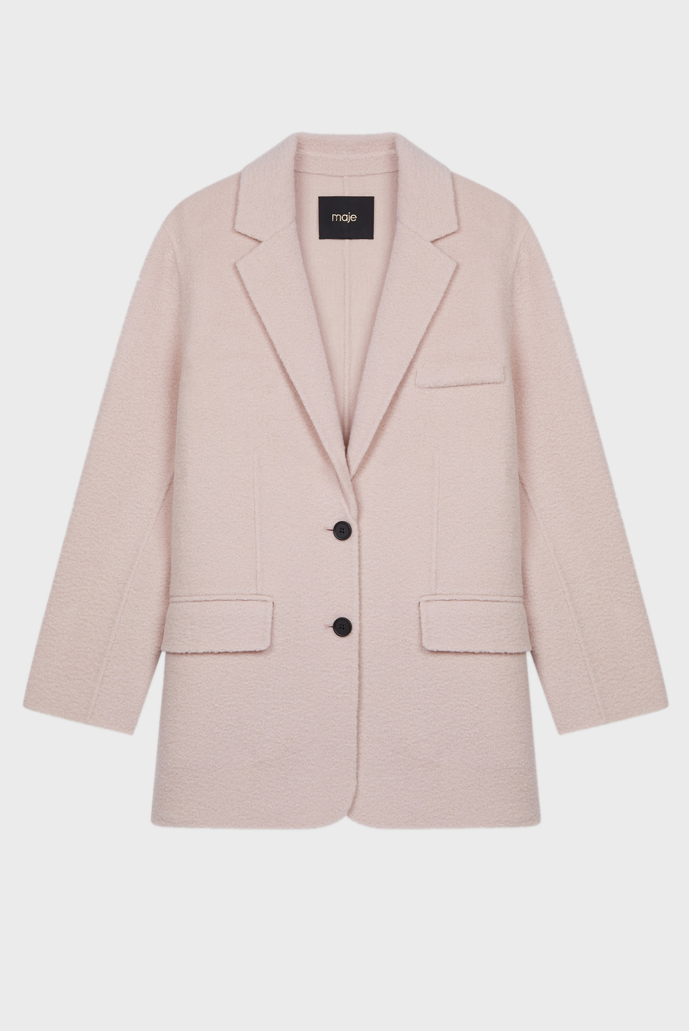 Женское розовое шерстяное пальто 1