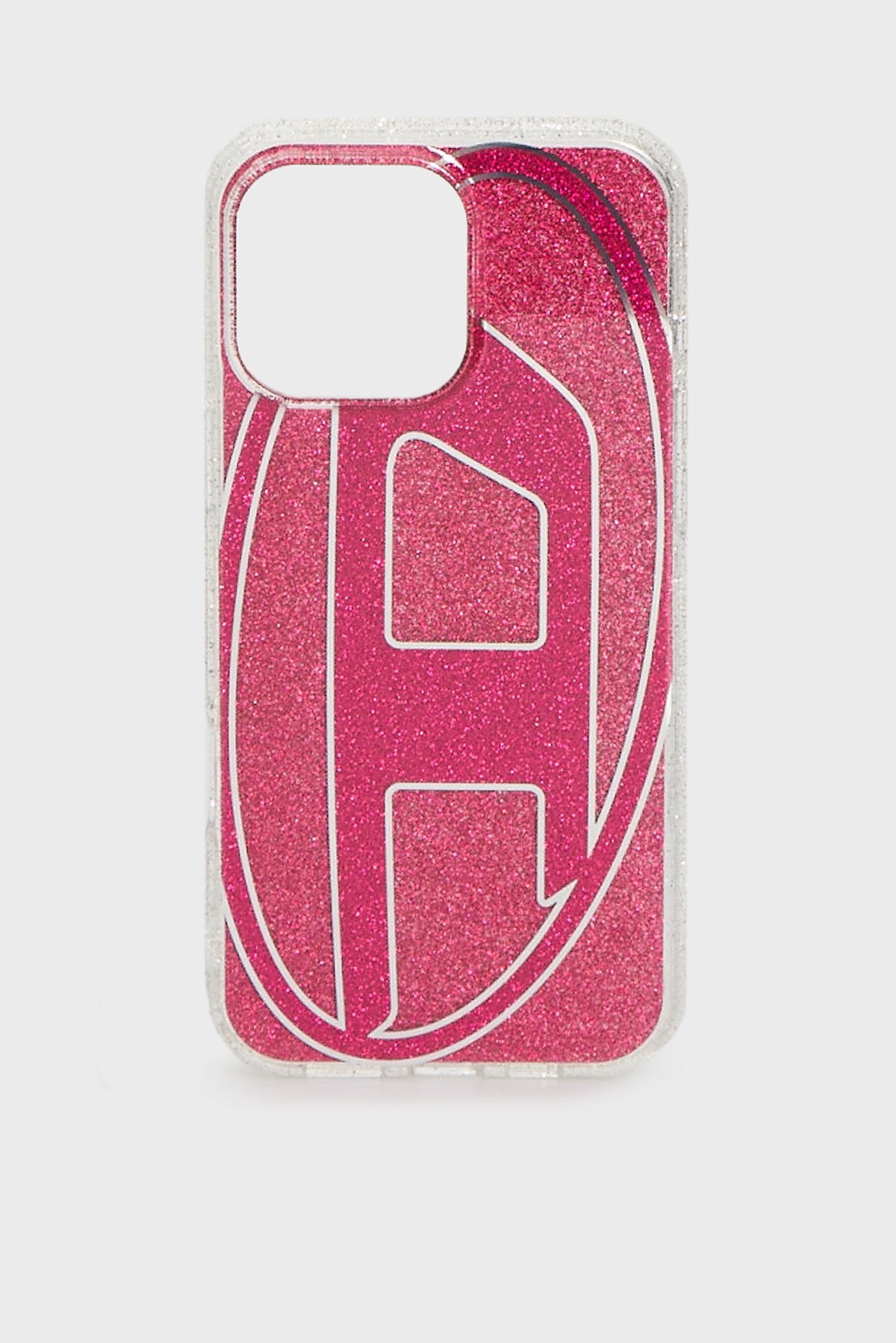 Рожевий чохол для телефона Diesel Oval D Glitter Case FW24 for iPhone 16 Pro Max 1