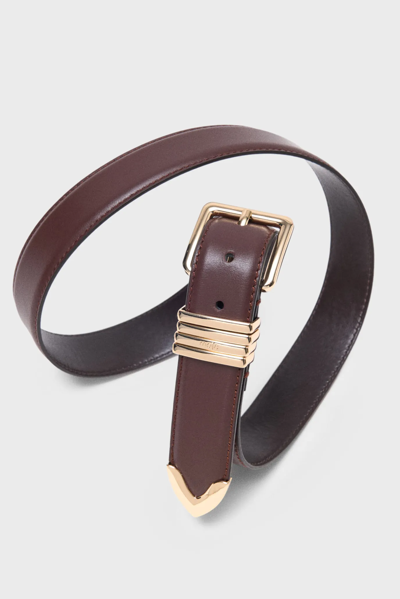 Жіночий темно-коричневий шкіряний ремінь 4