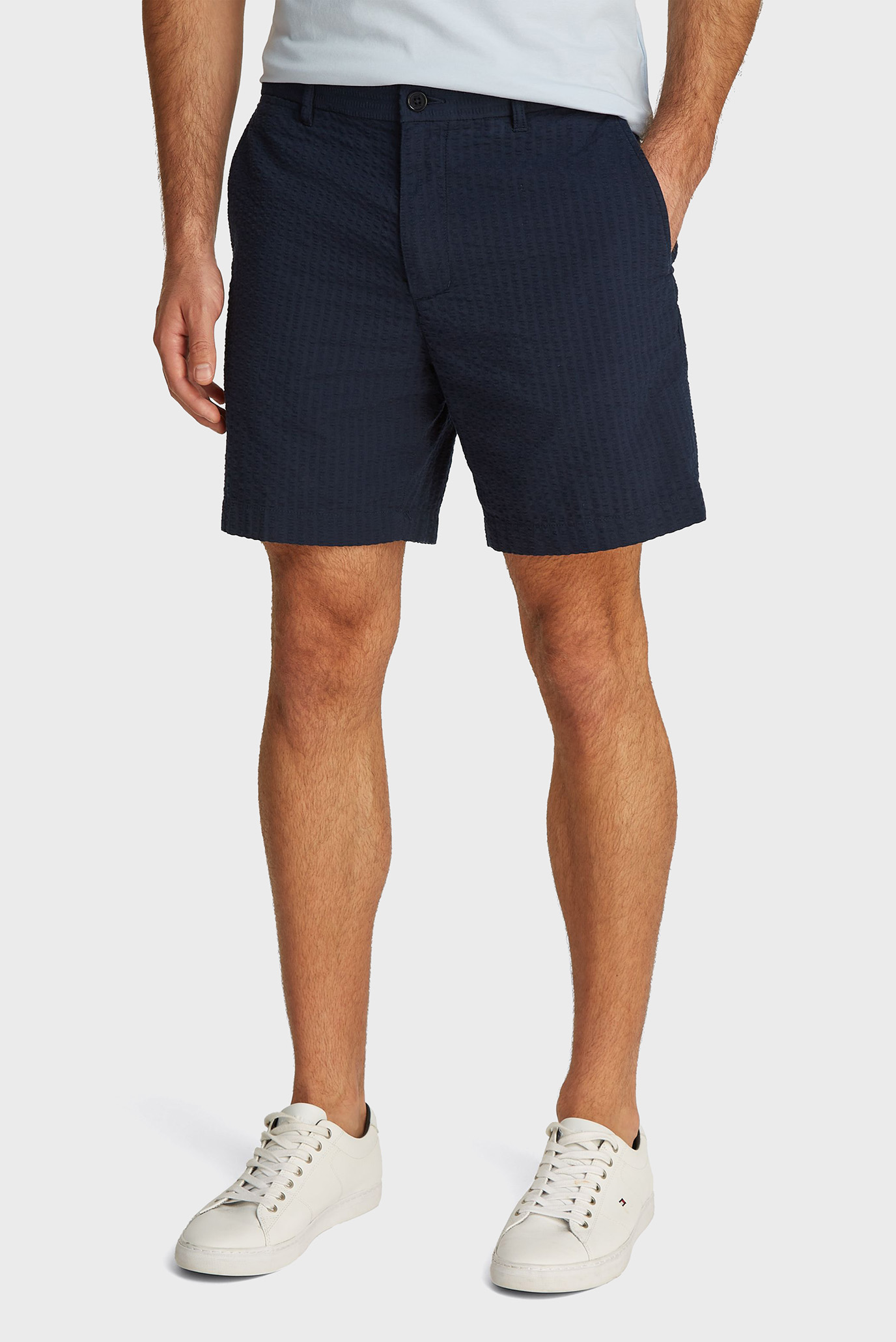 Мужские темно-синие шорты MERCER 7INC SEERSUCKER Синий 38 Tommy Hilfiger MW0MW38838 Мужские темно-синие шорты MERCER 7INC SEERSUCKER Синий 38 Tommy Hilfiger MW0MW38838