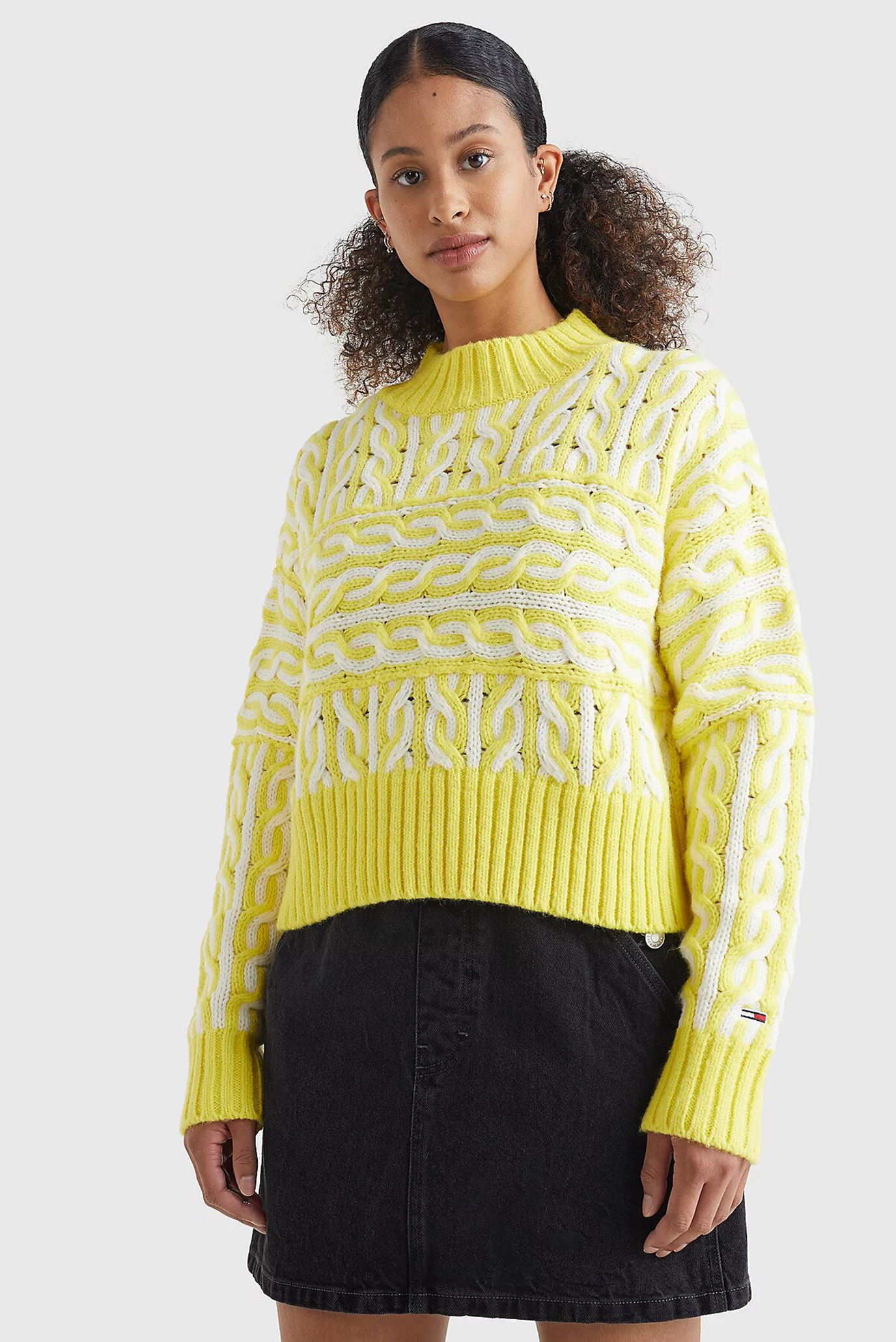 Жіночий жовтий светр TJW OVRSZD PLAITED CABLE 1