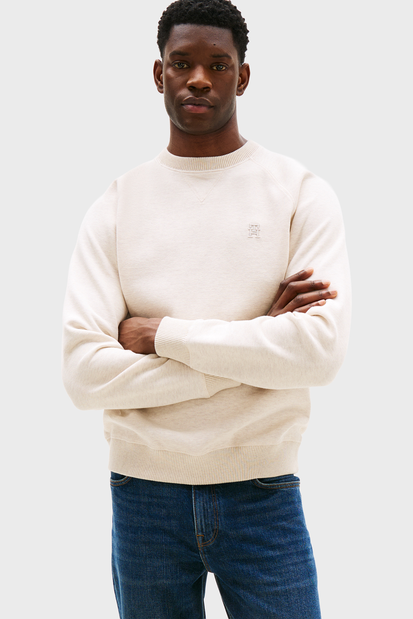 Мужской бежевый свитшот MONOGRAM IMD Бежевый S Tommy Hilfiger MW0MW39397 Мужской бежевый свитшот MONOGRAM IMD Бежевый S Tommy Hilfiger MW0MW39397