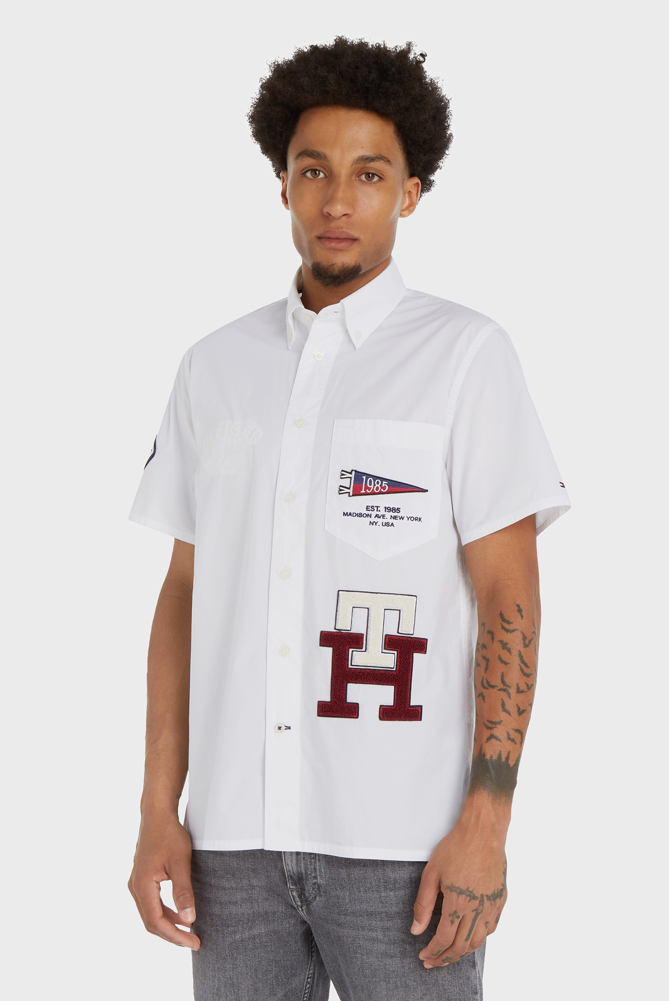 Мужская белая рубашка WCC VARISTY Белый M Tommy Hilfiger MW0MW30616