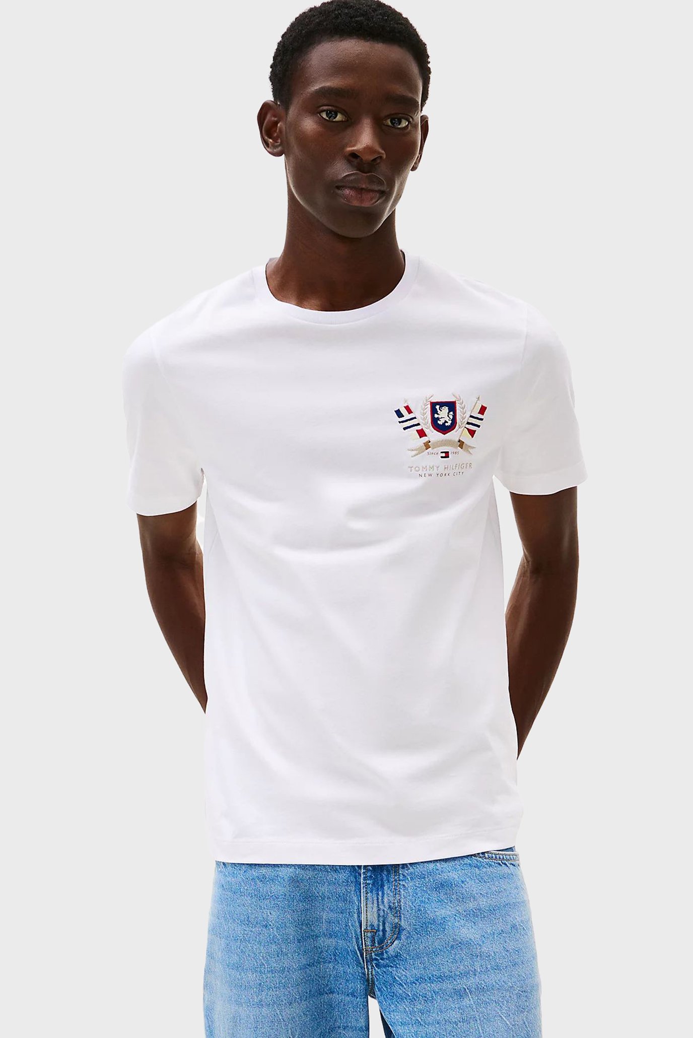 Мужская белая футболка HILFIGER COLOUR CREST 1