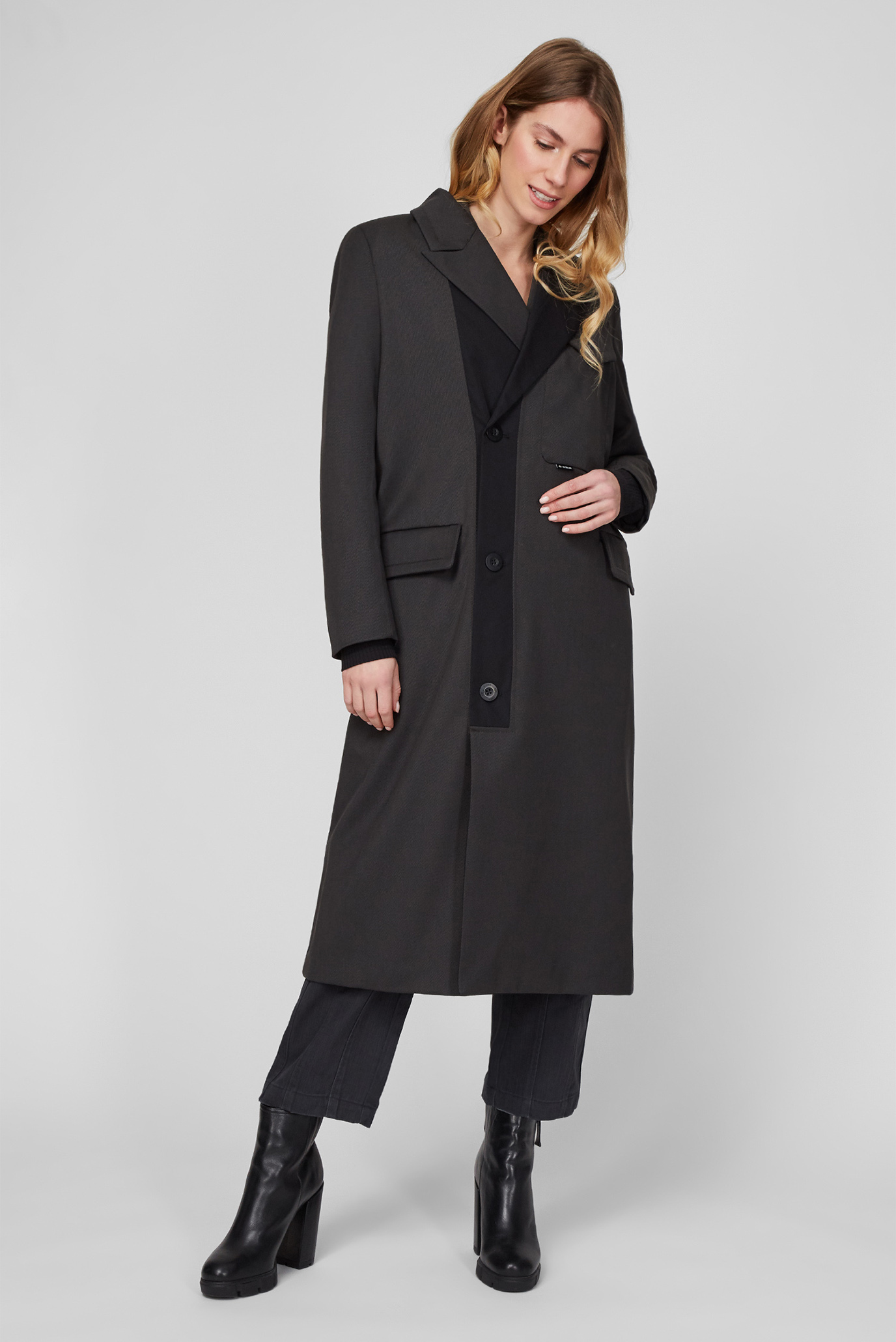 Жіноче темно-сіре вовняне пальто Exclusives 1