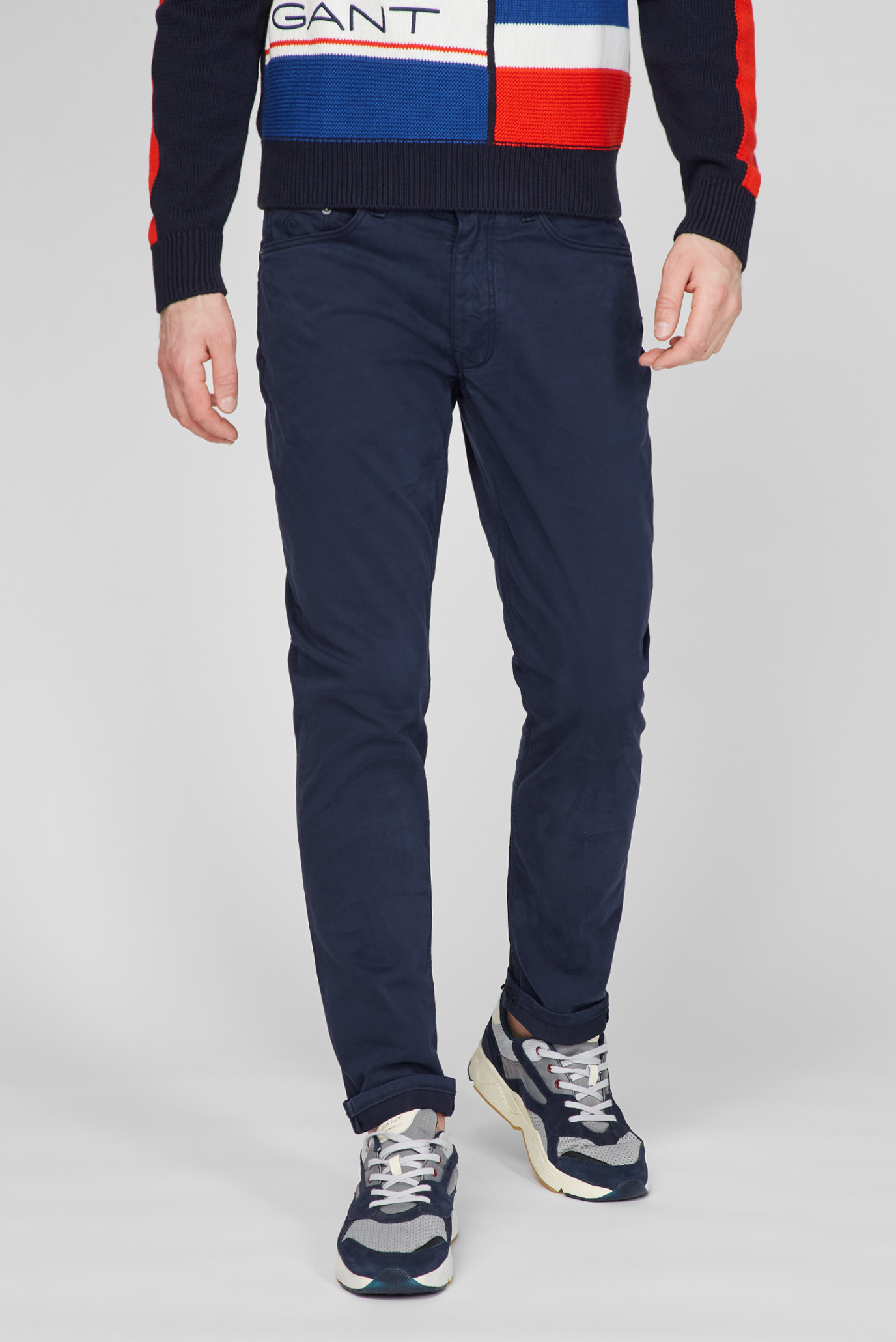 Мужские темно-синие сатиновые джинсы HAYES 1