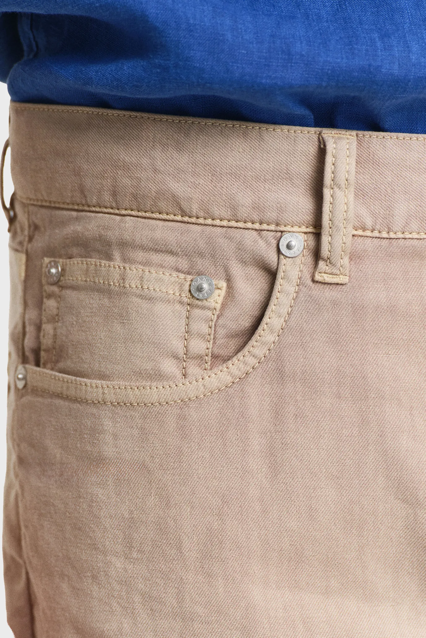 Мужские бежевые льняные джинсы REG COT/LINEN JEANS 4