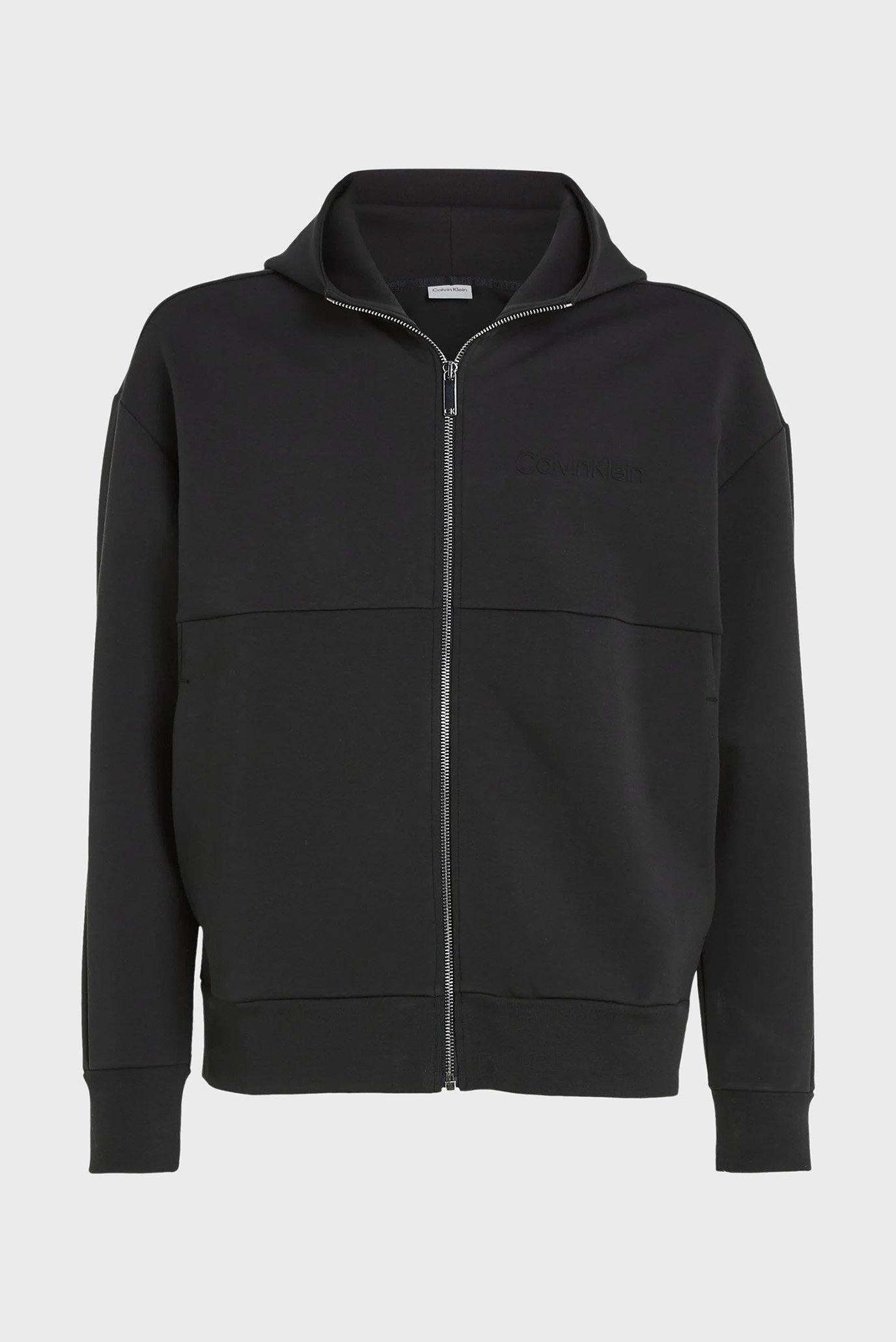 Мужское черное худи EMBOSSED LOGO ZIP THRU HOODIE 1