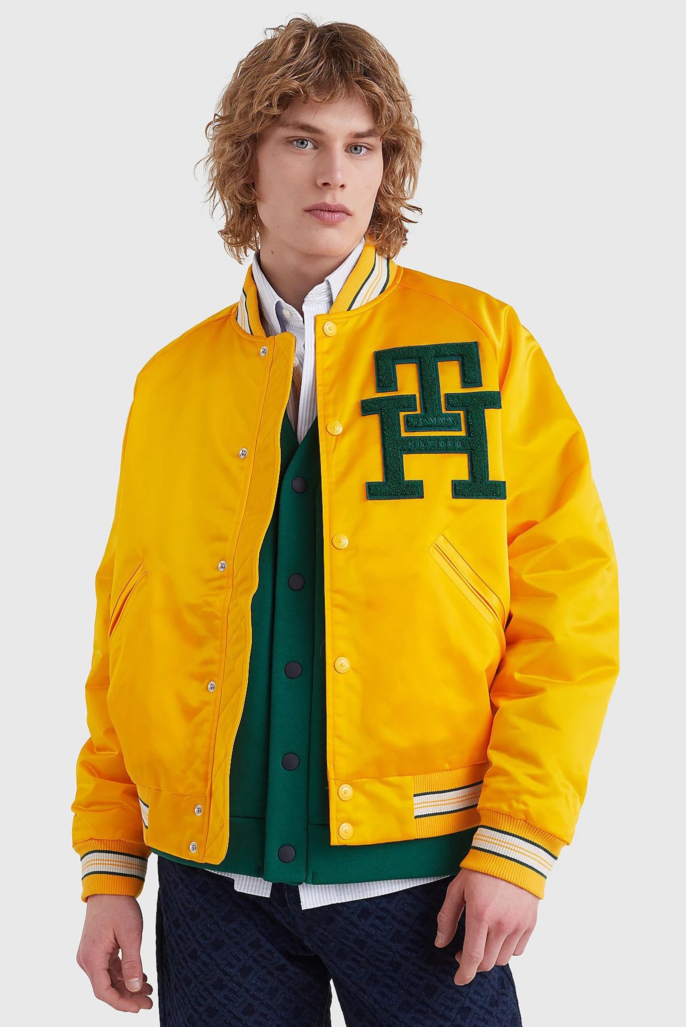 Чоловічий жовтий бомбер VARSITY 1