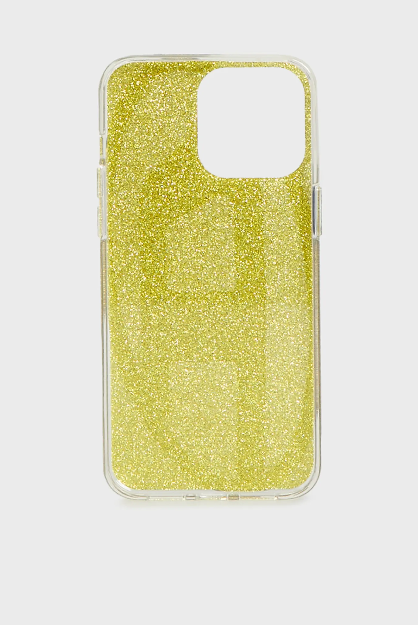 Золотистый чехол для телефона Diesel Oval D Glitter Case SS24 for iPhone 15 Pro Max 2