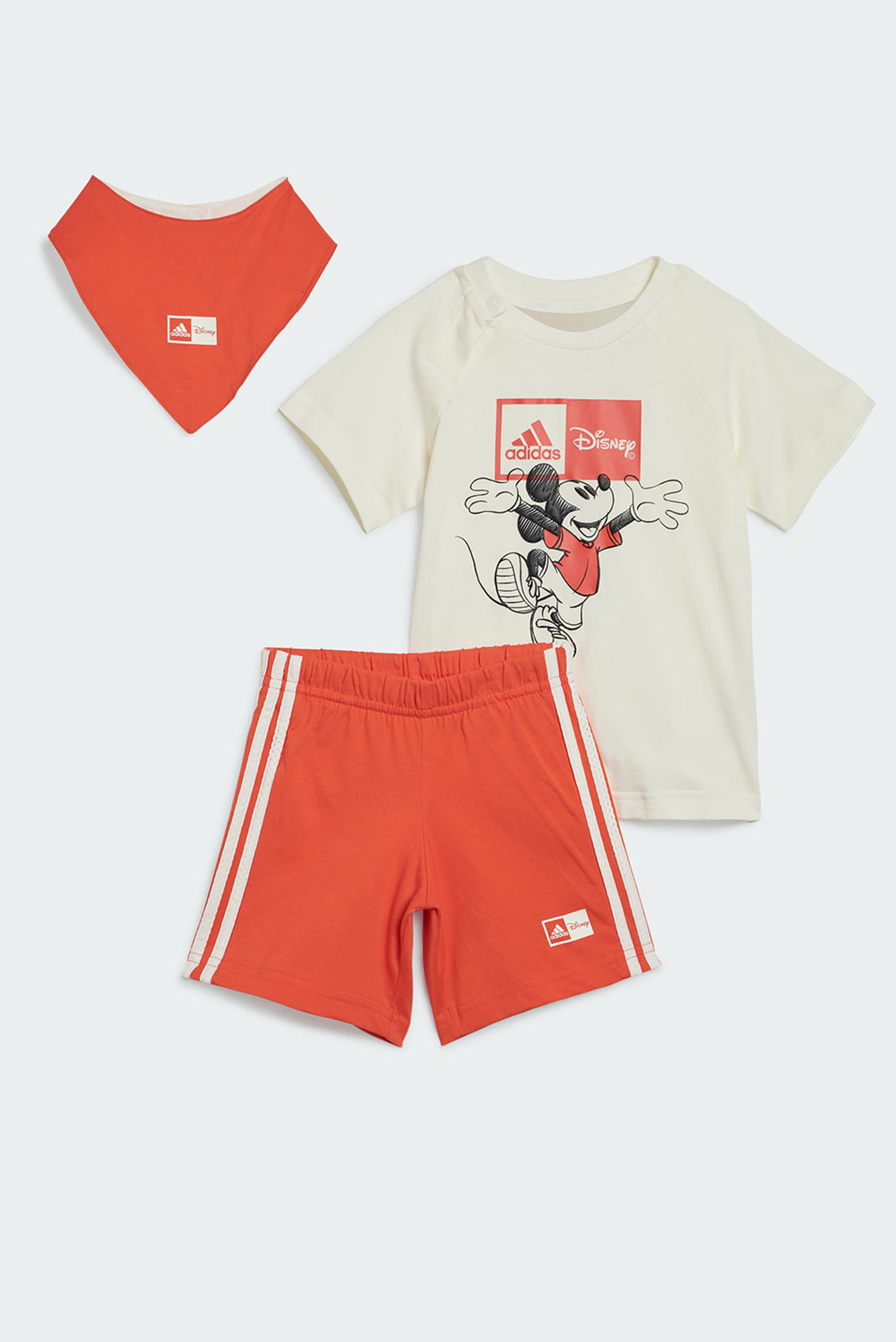 Детский комплект одежды (футболка, нагрудник, шорты) adidas x Disney Mickey Mouse 1