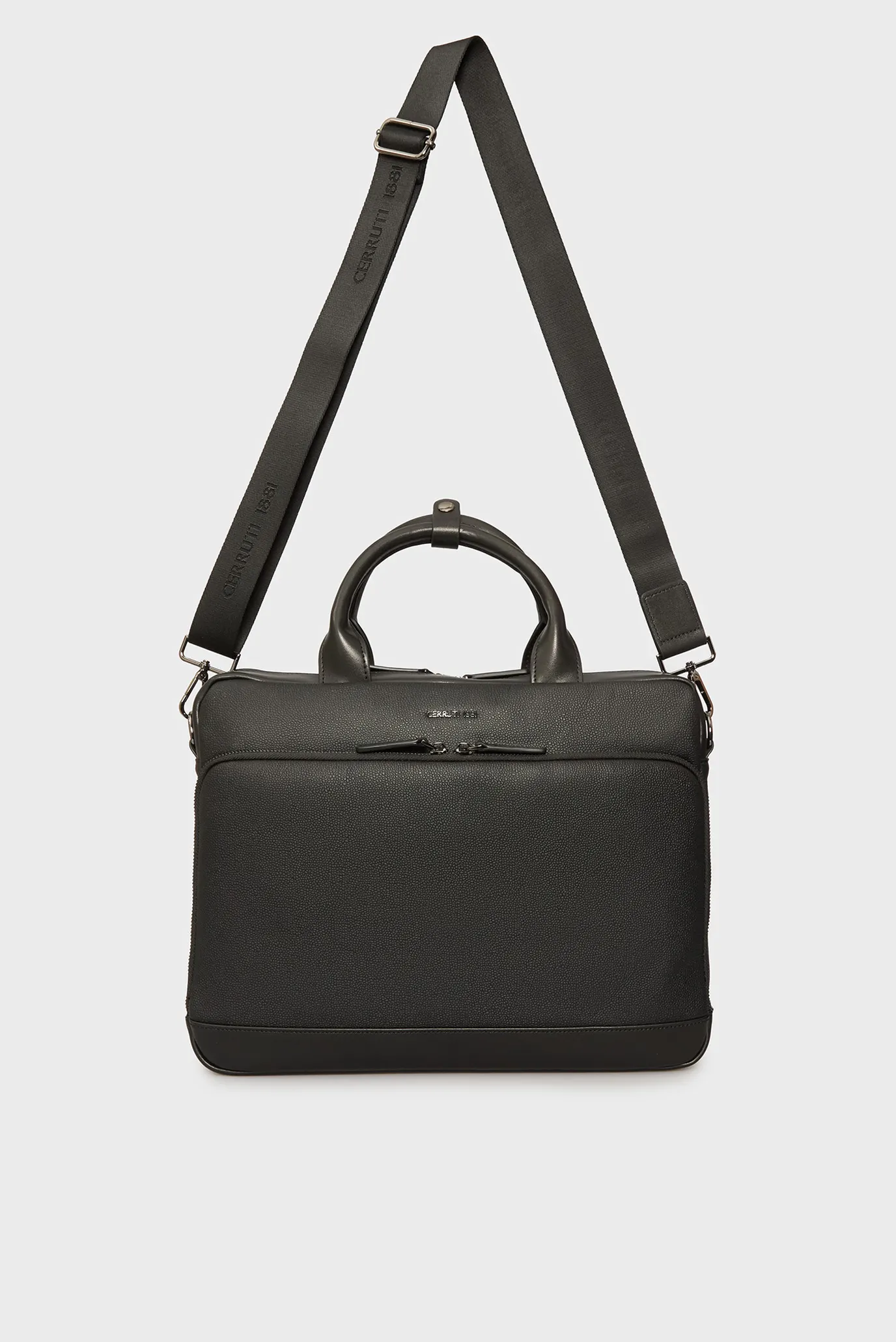 Чоловіча чорна шкіряна сумка для ноутбука JEREMY 5