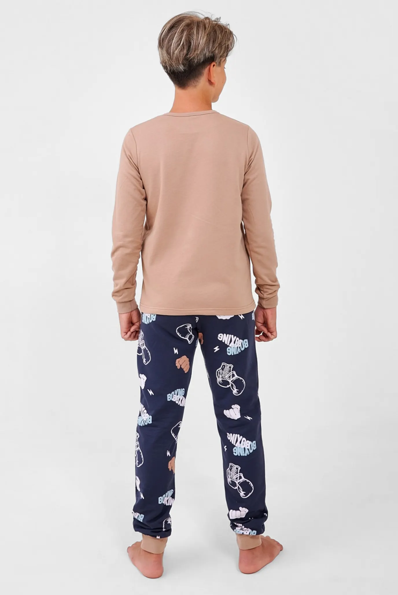Детская пижама с узором (лонгслив, брюки) 2
