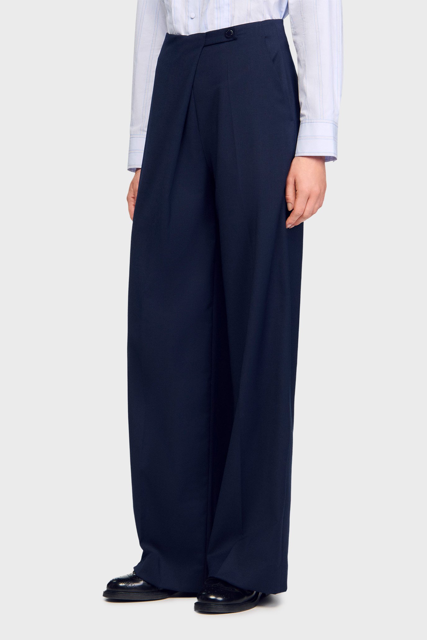 Женские темно-синие брюки Синий 34 Sandro SFPPA01753_Navy Blue Женские темно-синие брюки Синий 34 Sandro SFPPA01753_Navy Blue