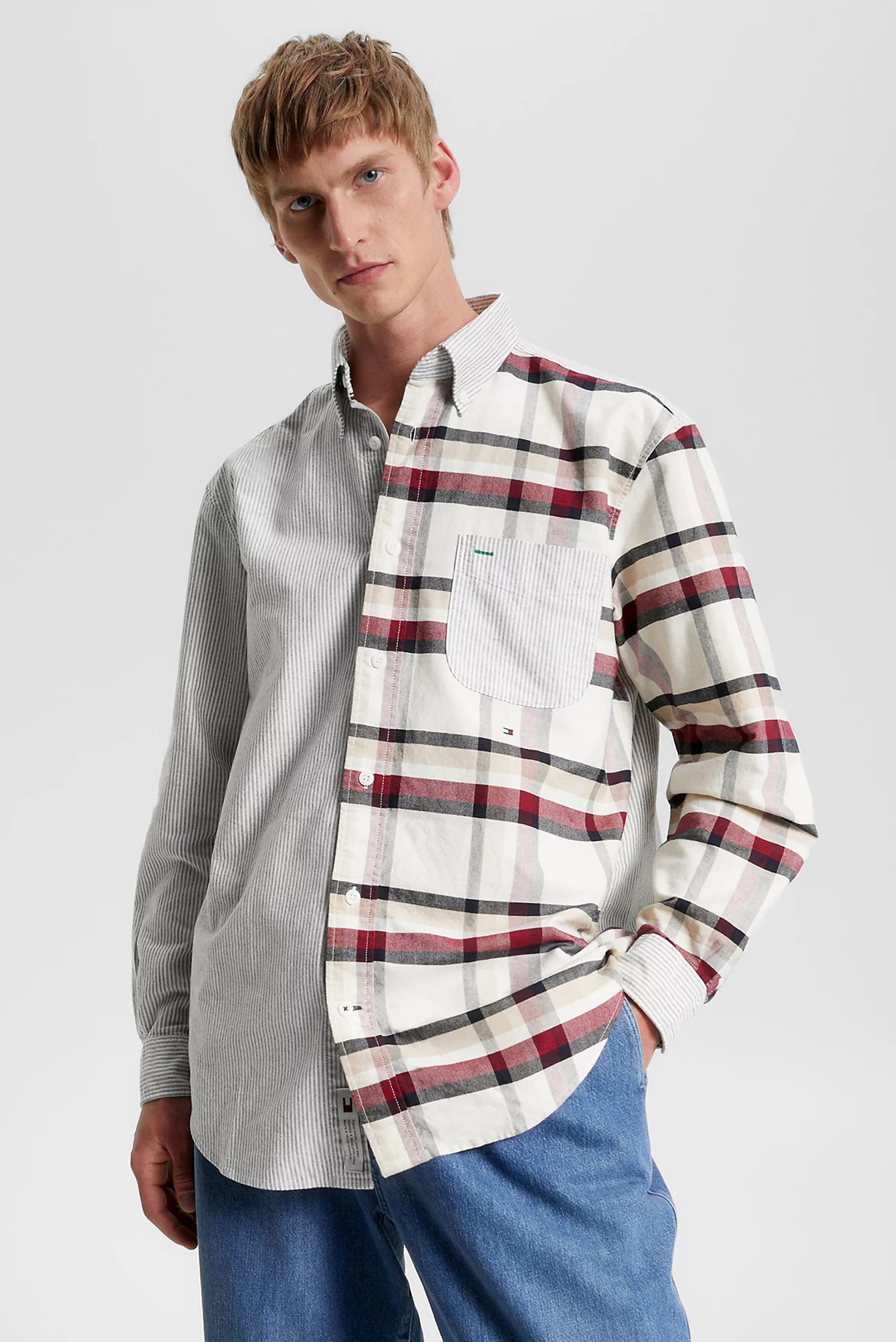 Мужская рубашка с узором GLOBAL STP CHECK BLOCKING SHIRT 1