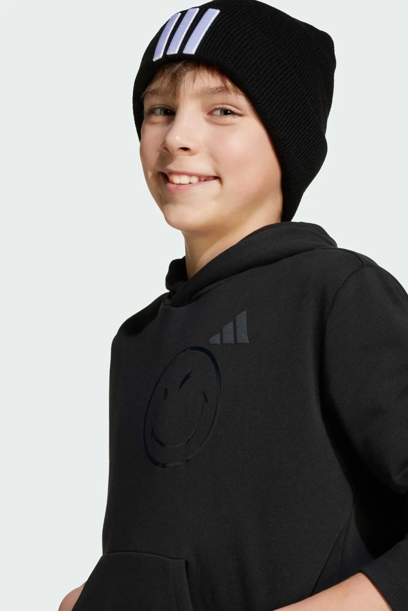 Детское черное худи adidas X Smileyworld Kids 4