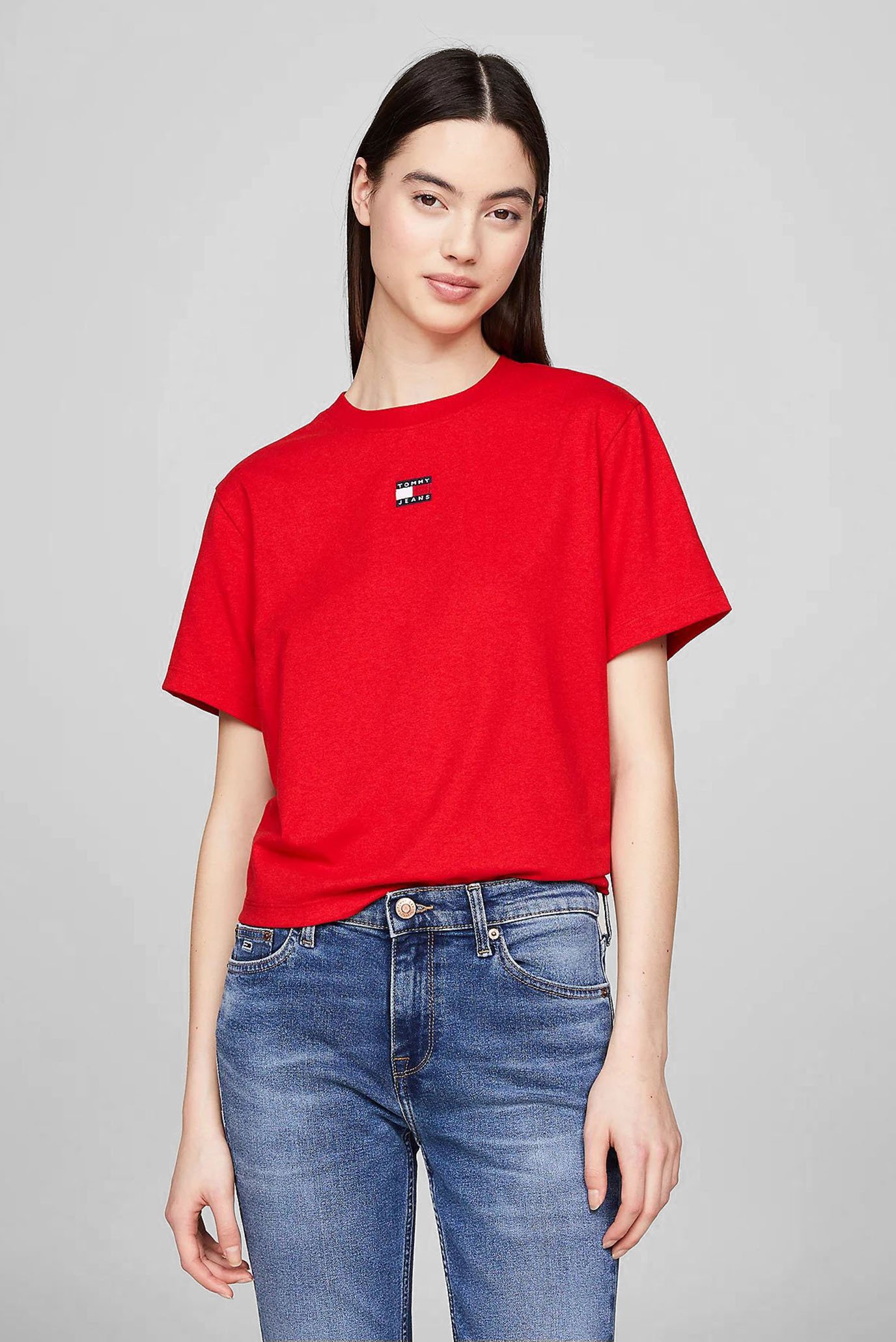 Женская красная футболка TJW BXY BADGE TEE EXT 1