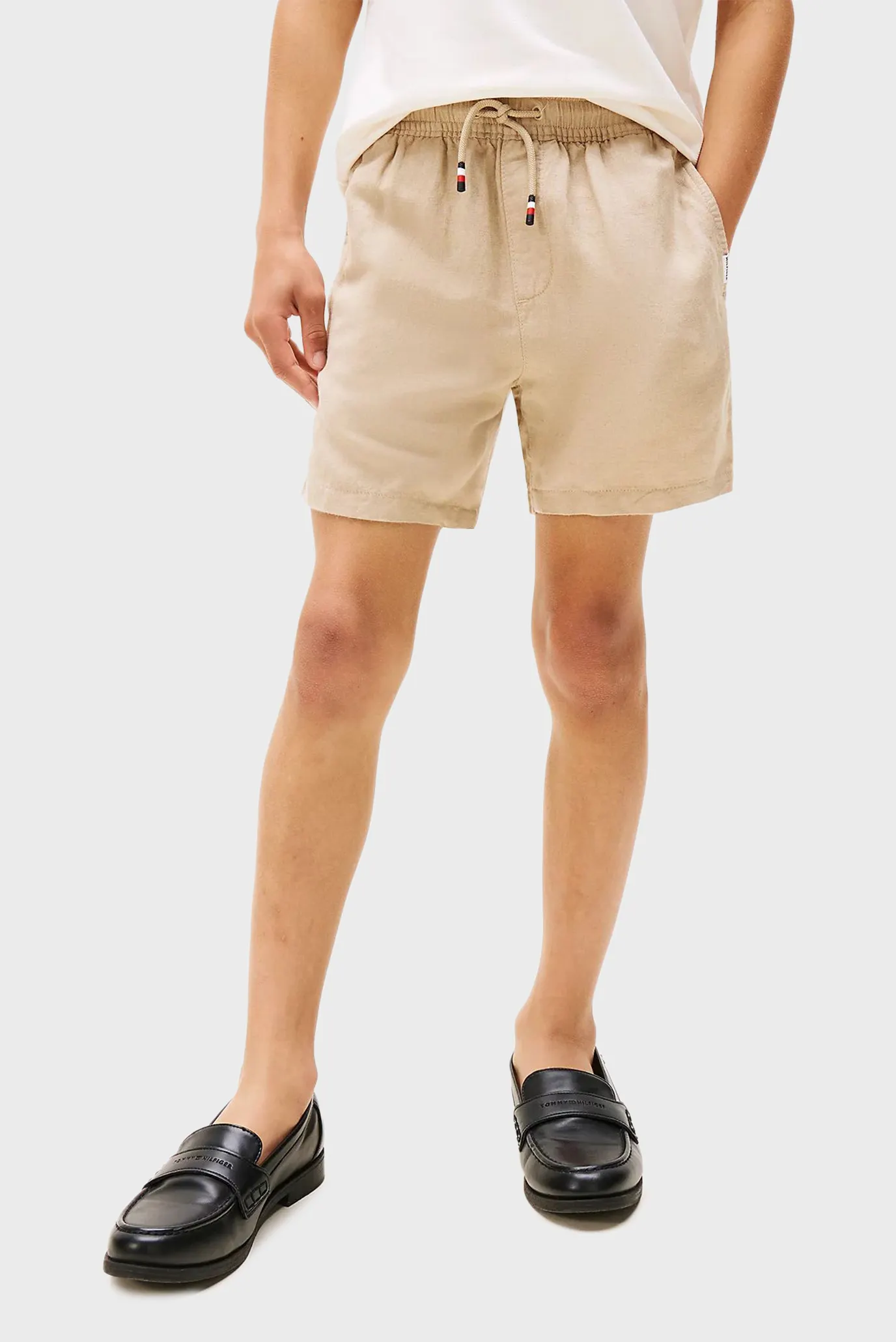 Дитячі бежеві лляні шорти 1