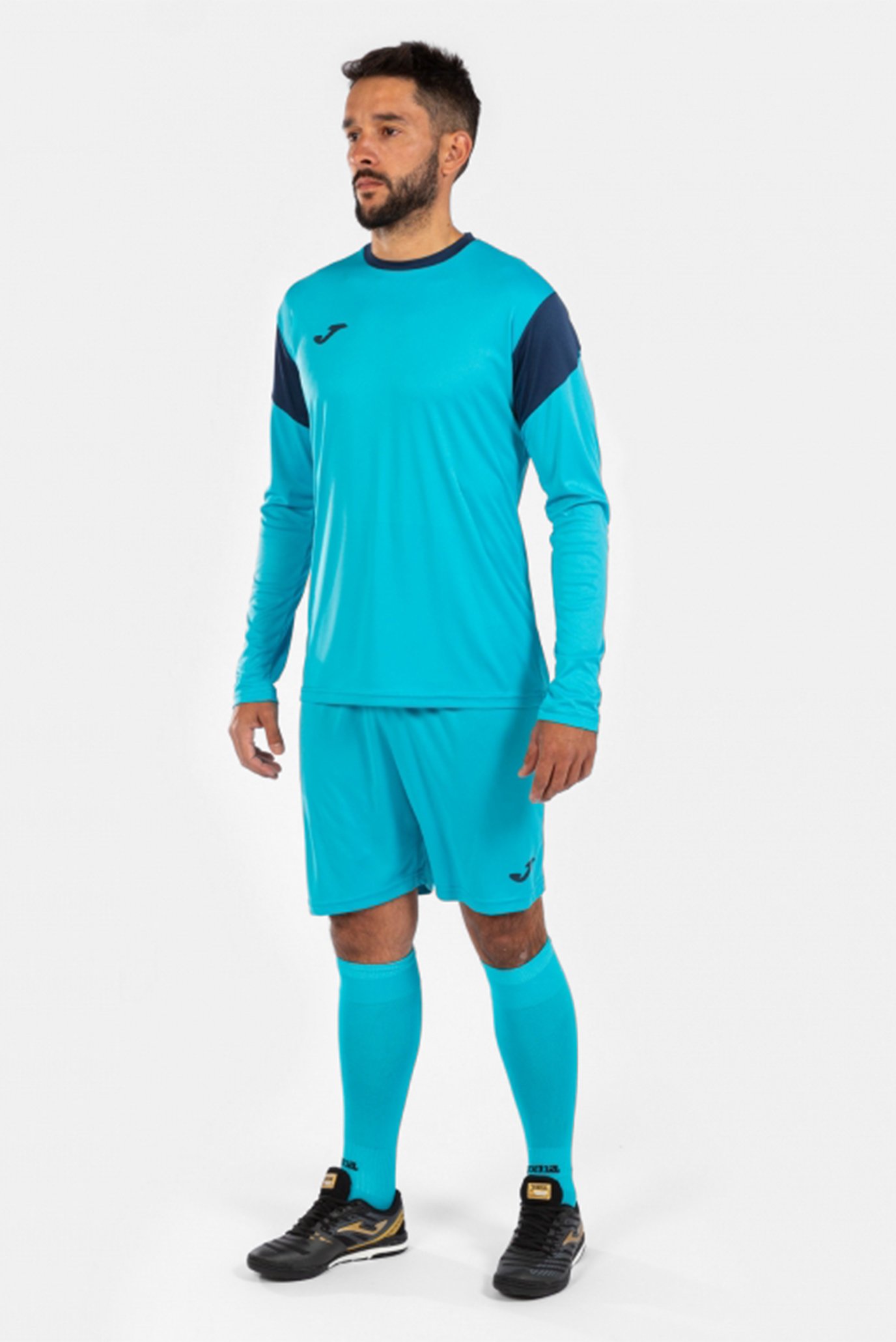 Чоловіча блакитна воротарська форма (лонгслів, шорти) 1