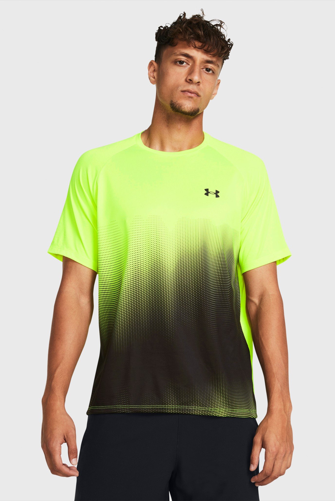 Мужская желтая футболка UA Tech Fade SS 1