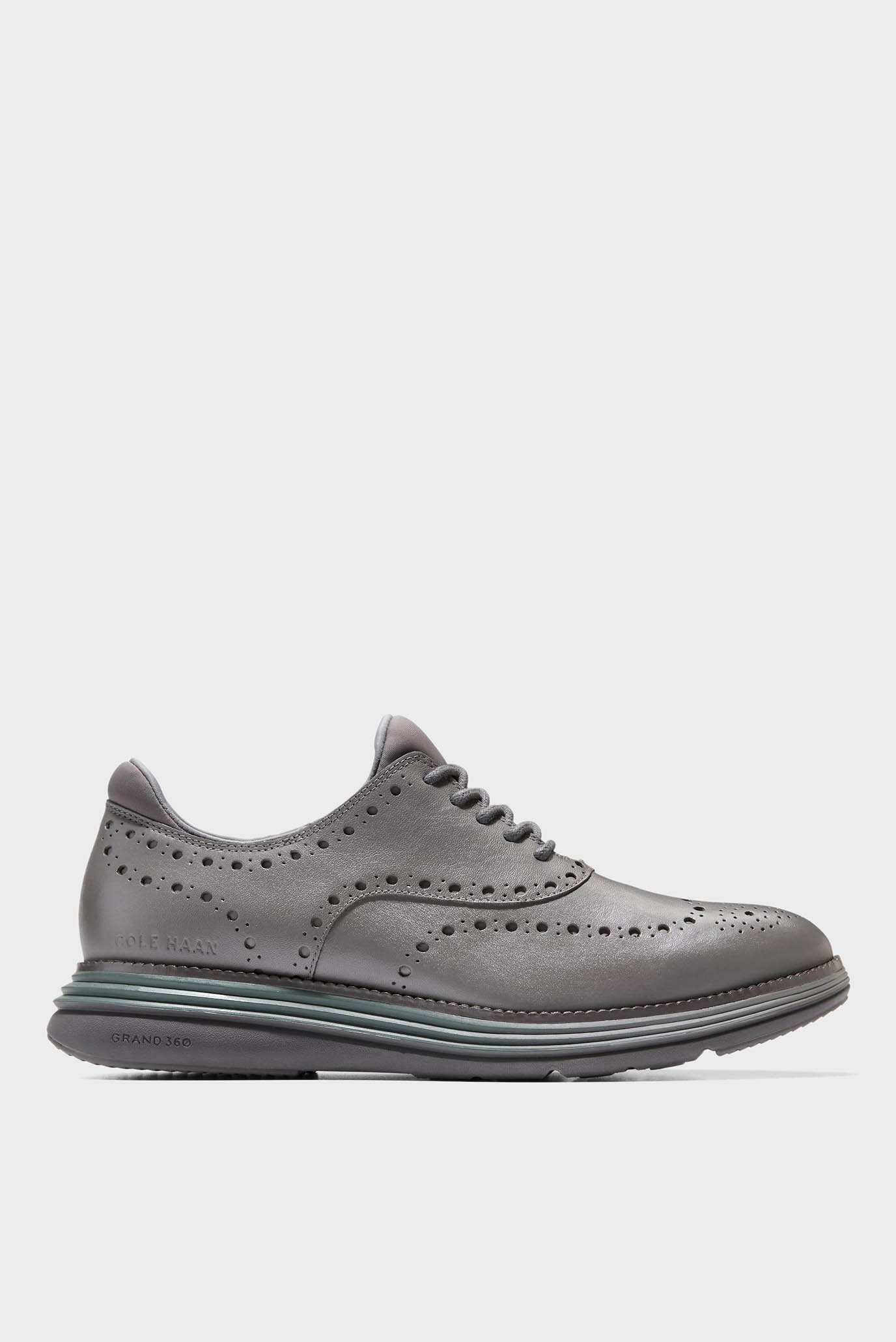 Чоловічі сірі шкіряні броги ØriginalGrand Ultra Waterproof Wingtip Oxford 1