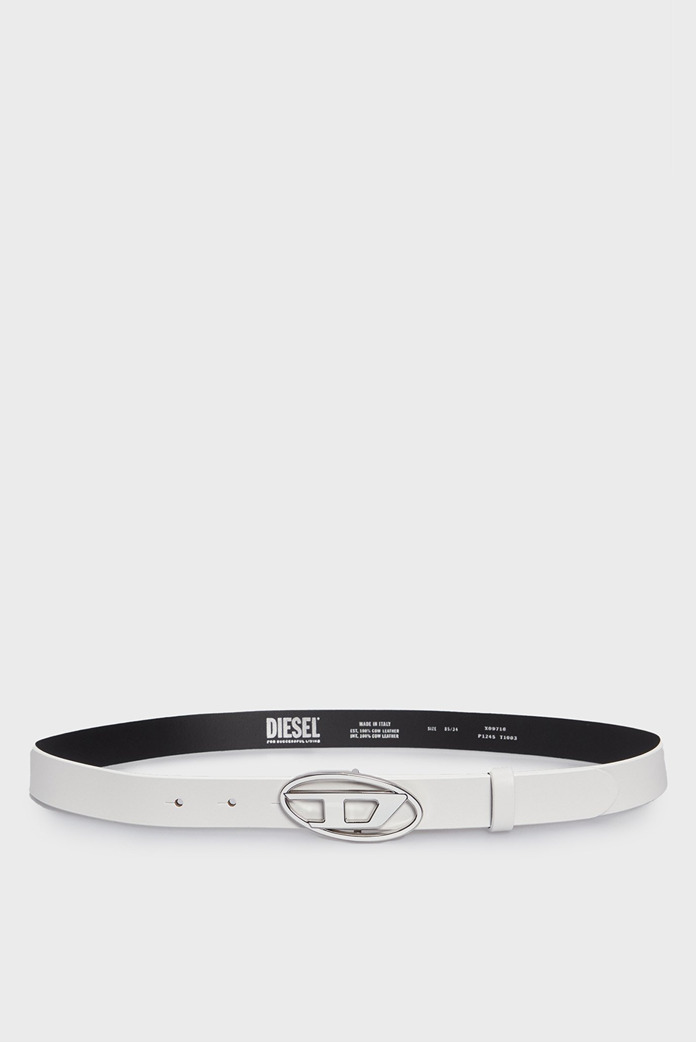 Женский белый кожаный ремень OVAL D LOGO B-1DR 25 BELT 1